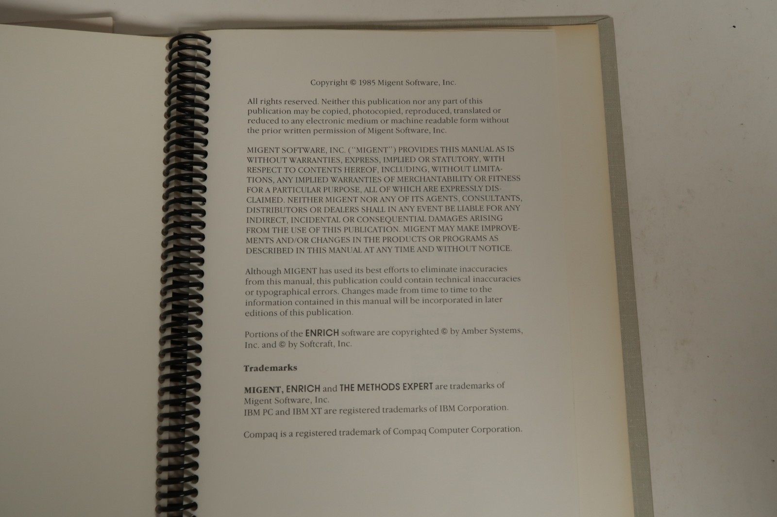 Enrich The Methods Expert Migent PC Computer Program Floppy Discs 1985 & Manuals