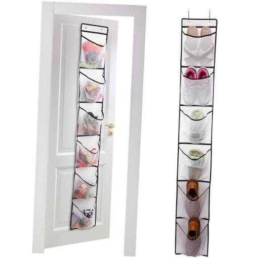 6 Large Breathable Mesh Pockets, Over The Door Shoe Organizer, Boots Hanging
