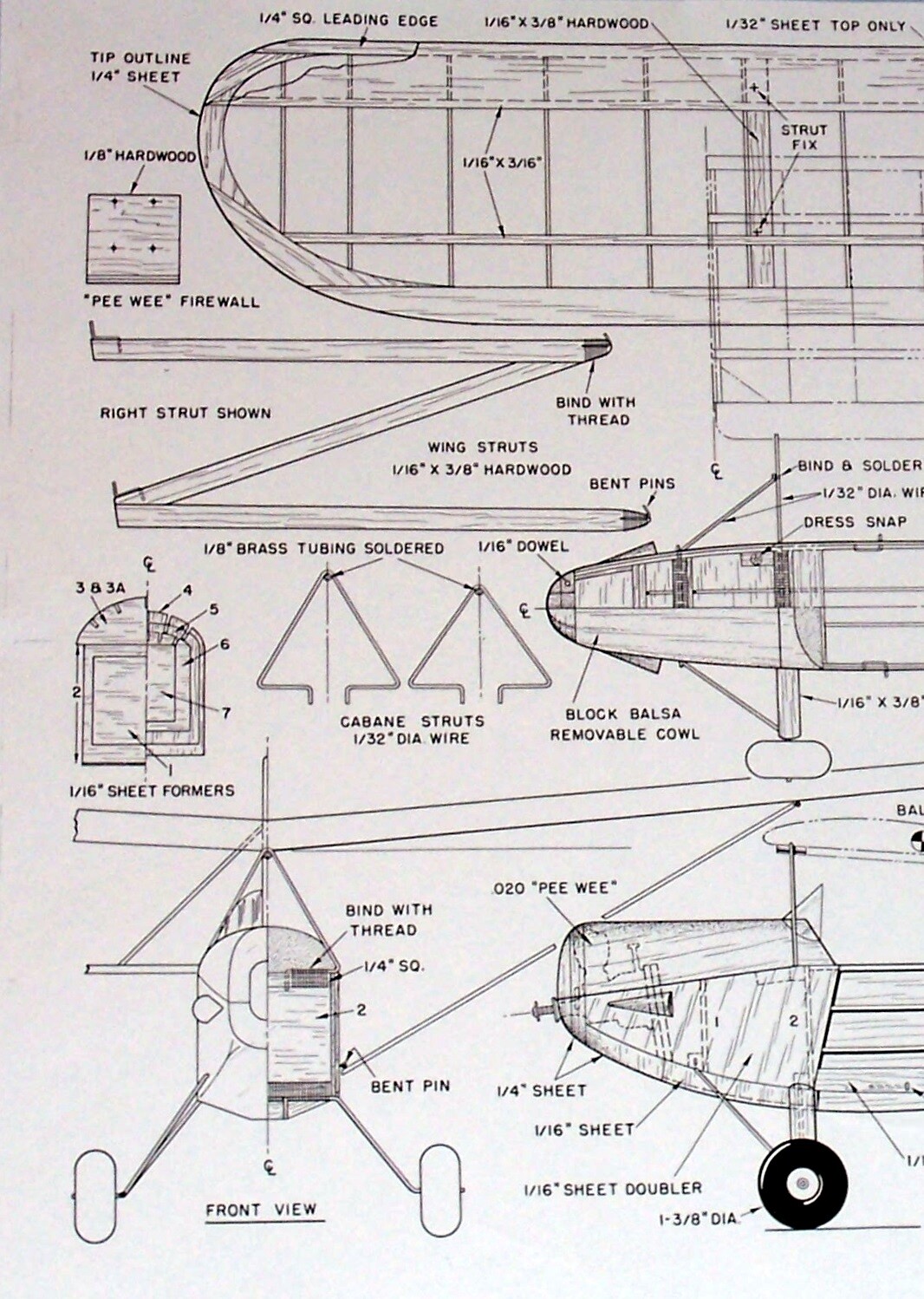 HEATH PARASOL PLAN + CONSTRUCTION ARTICLE FF / RC COX .02 SCALE Model Airplane