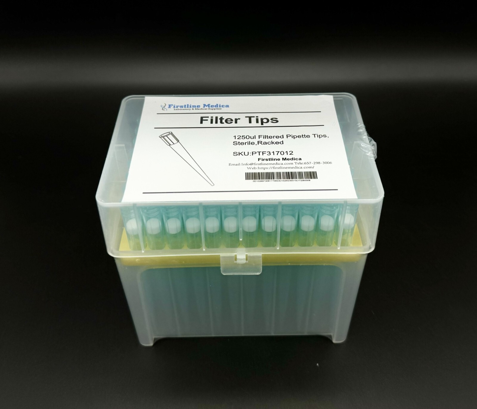 1250uL Universal Filtered Extra Long Pipette Tips, Racked, Sterilized