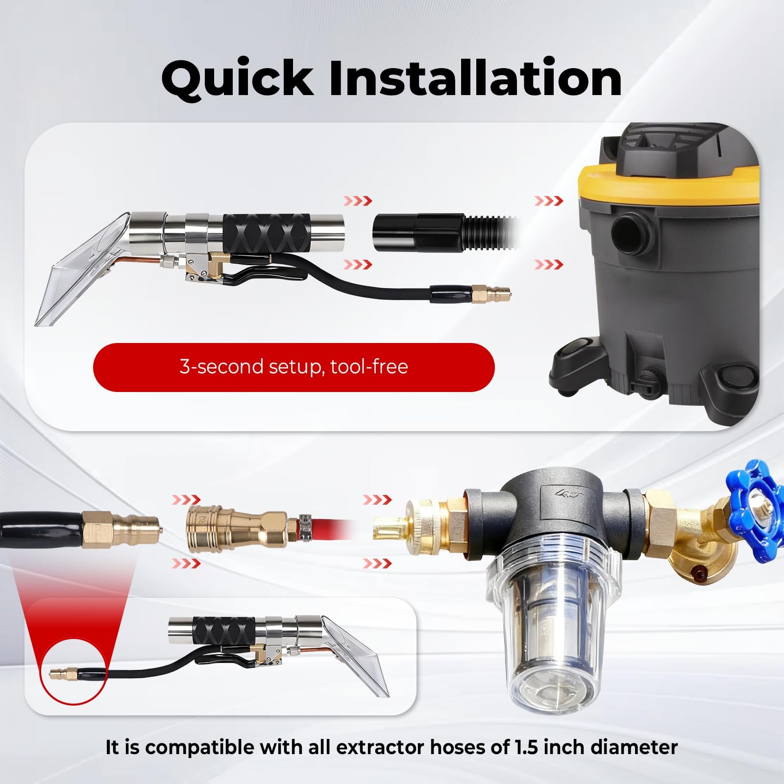 Vac Extractor Kit, Better Extractor Hose Kit for Carpet & Upholstery Cleaning...