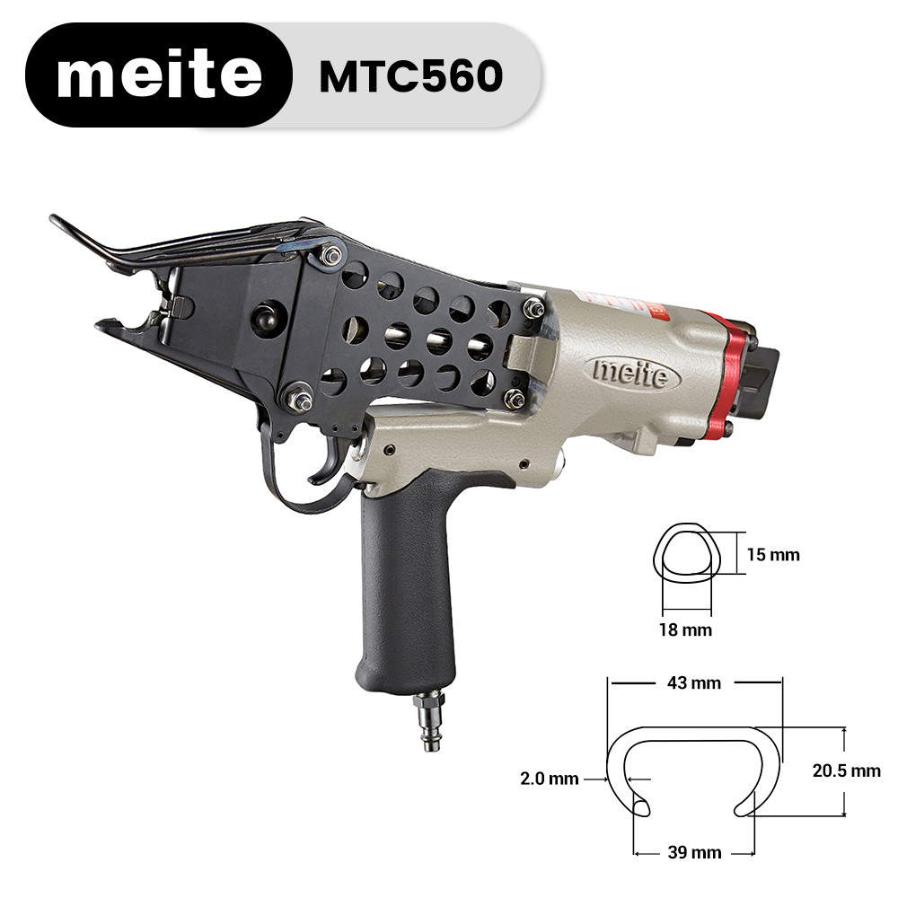 meite MTC560 Pneumatic Hog Ring Gun 14 Gauge 1-1/2" Crown Hog Ring Pliers Tool