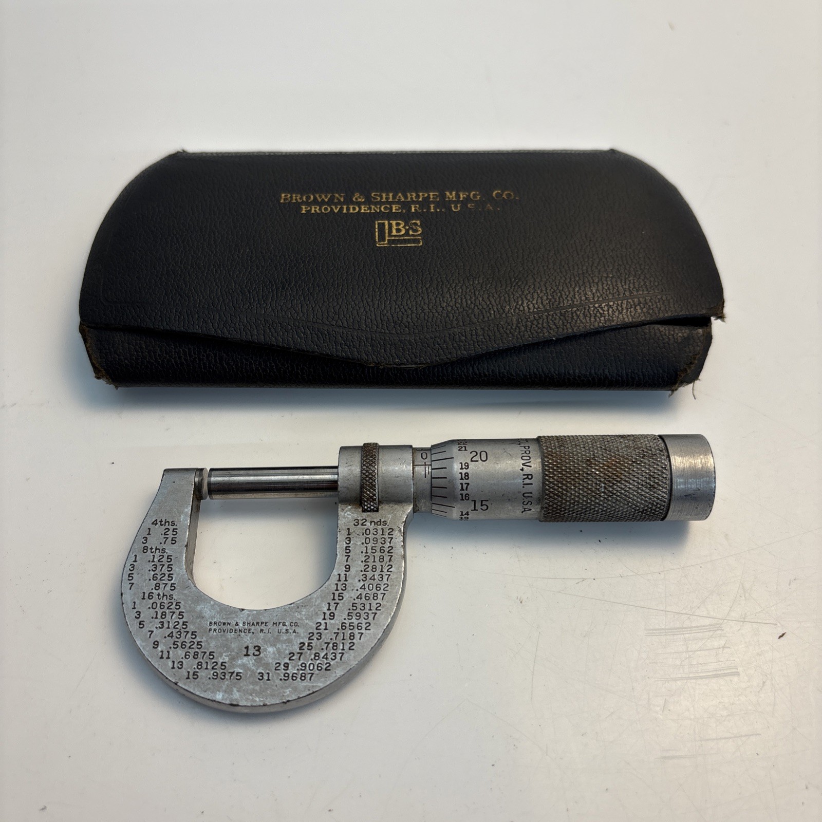 Vintage Brown Sharpe Model 13 Outside Micrometer With Case USA