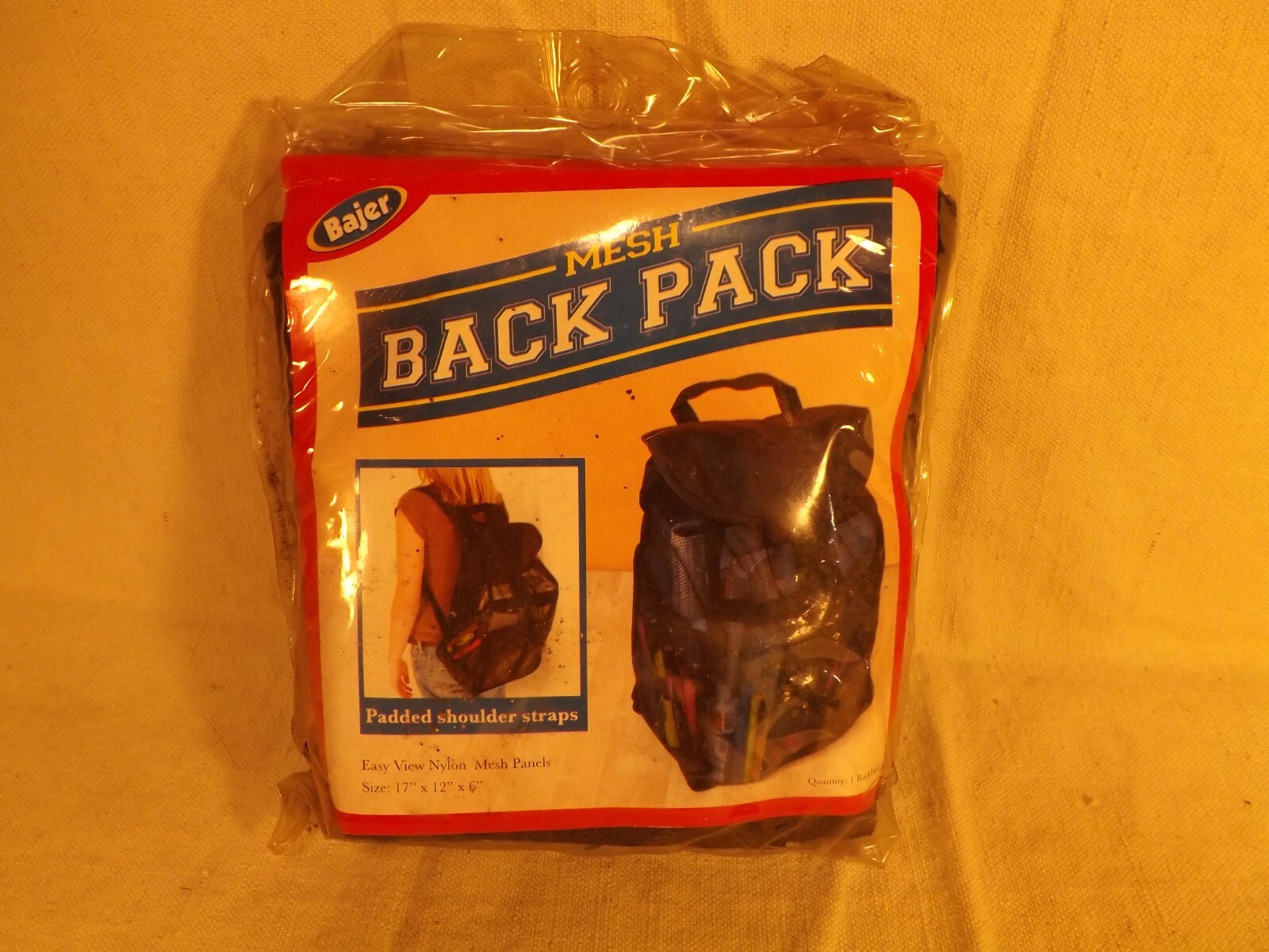Bajer Mesh Backpack w/ Padded Shoulder Straps 17" x 12" x 6"