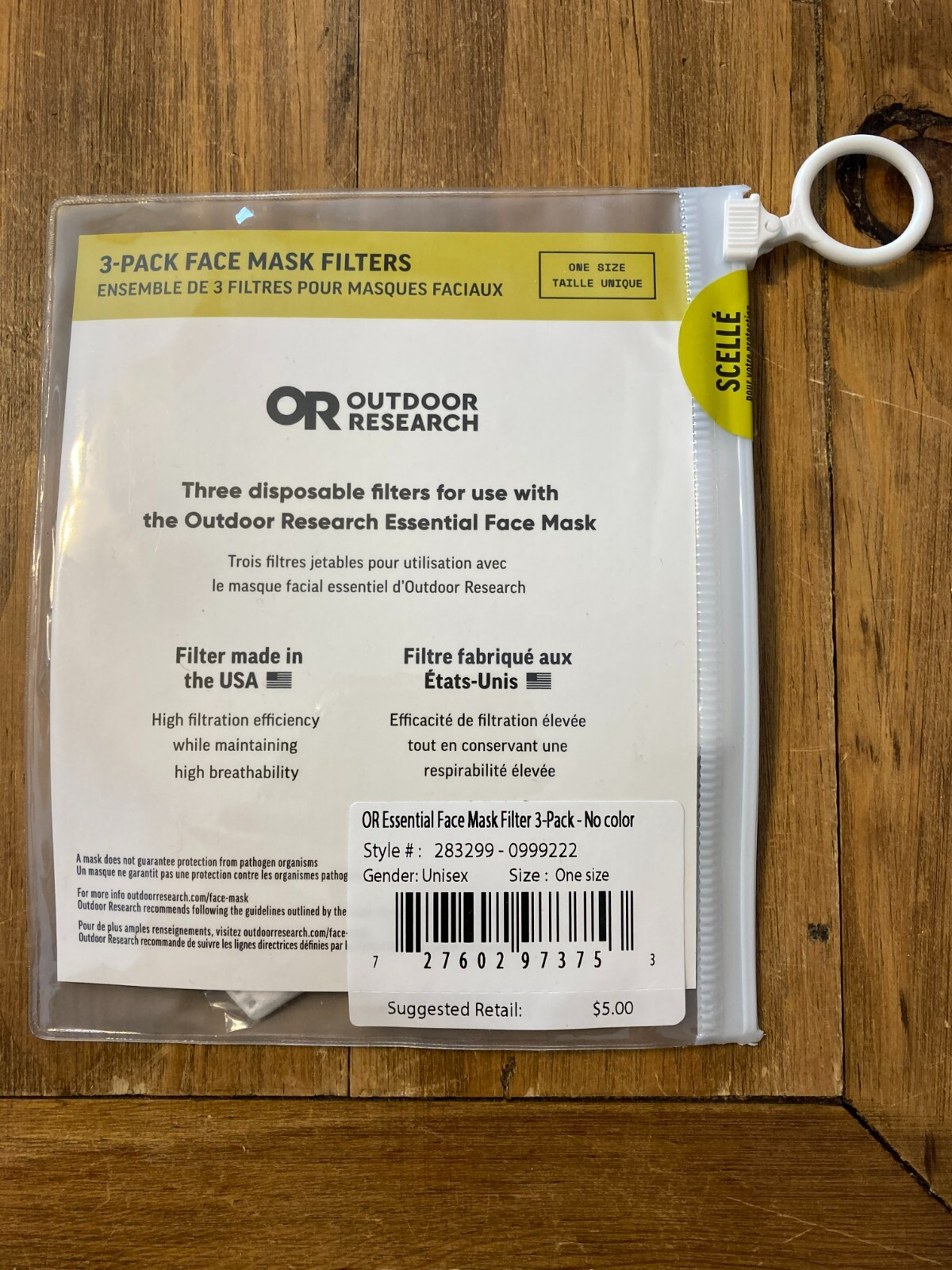 OR Outdoor Research essential face mask filter 3-pack disposable NEW SEALED