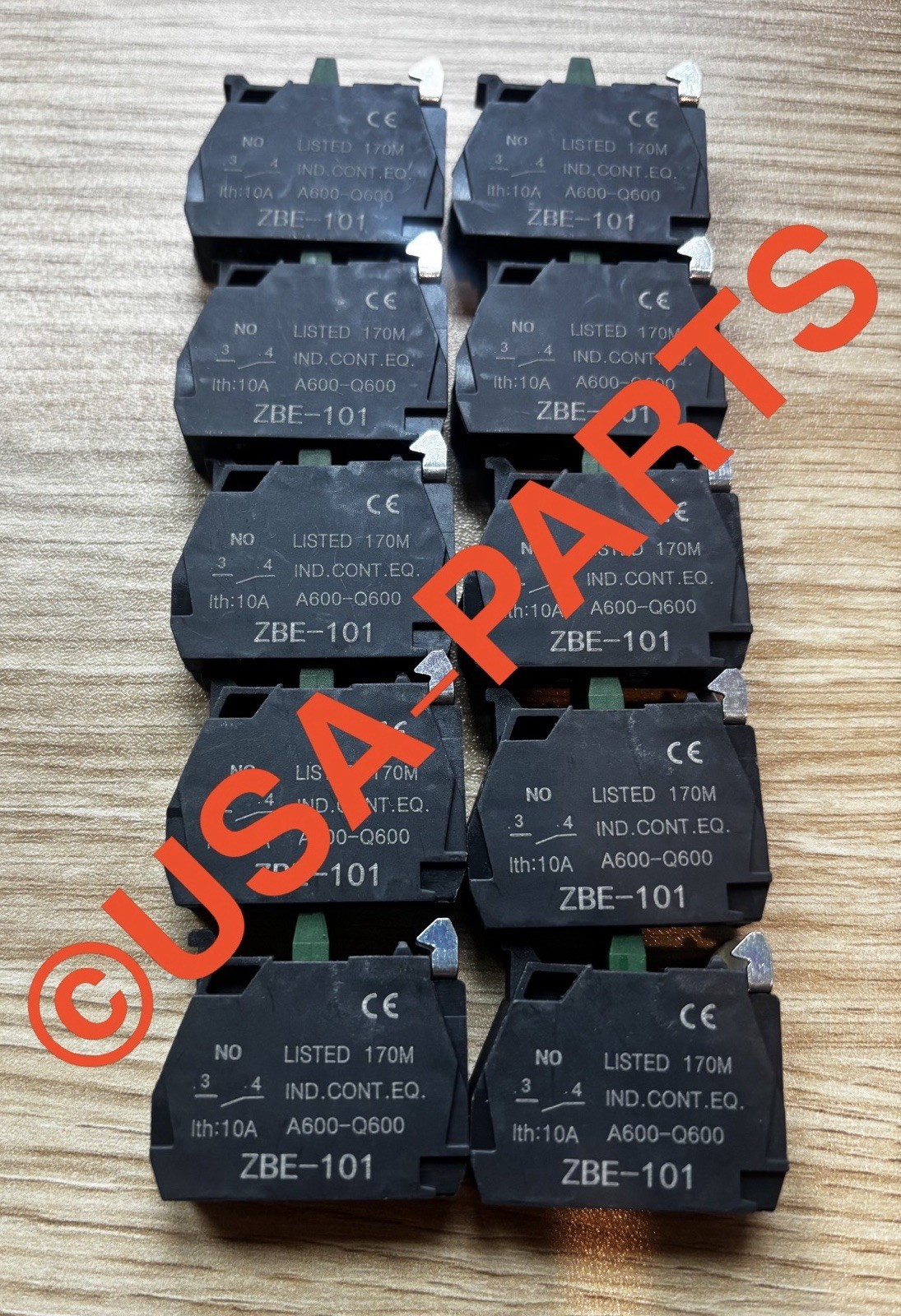 10PCS ZBE-101 ZB101 NO Normal Open CONTACT BLOCK Green FITS XB4 XB5 Series