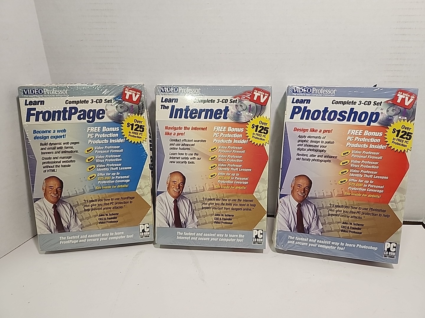 Learn Frontpage Internet Photoshop Software Video Professor 3-CD Disc Set (PC)