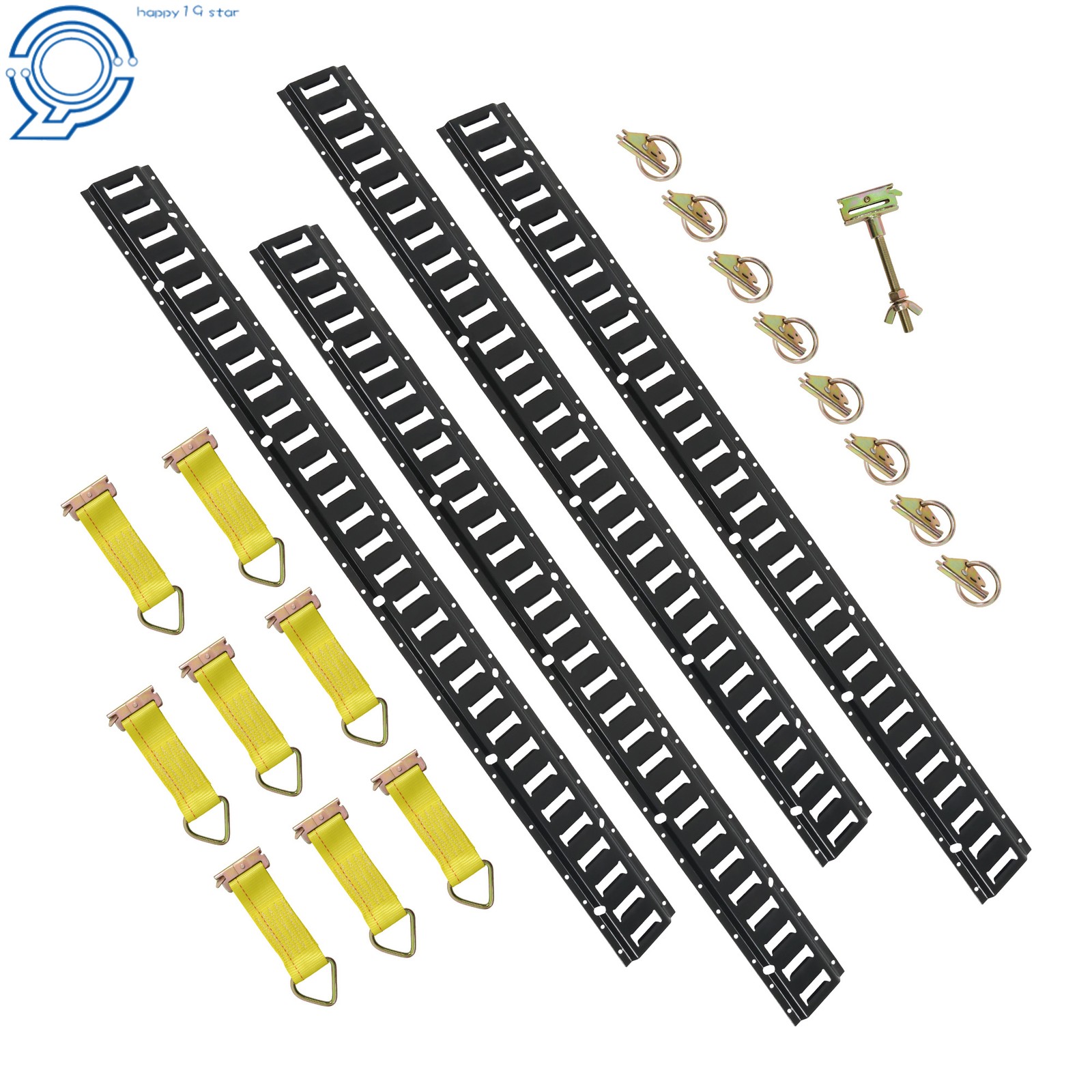 21 Pack 4x 5' E Tracks Rails 8x O-Rings 8x D-Rings 1x Spare Tire Holder Mount