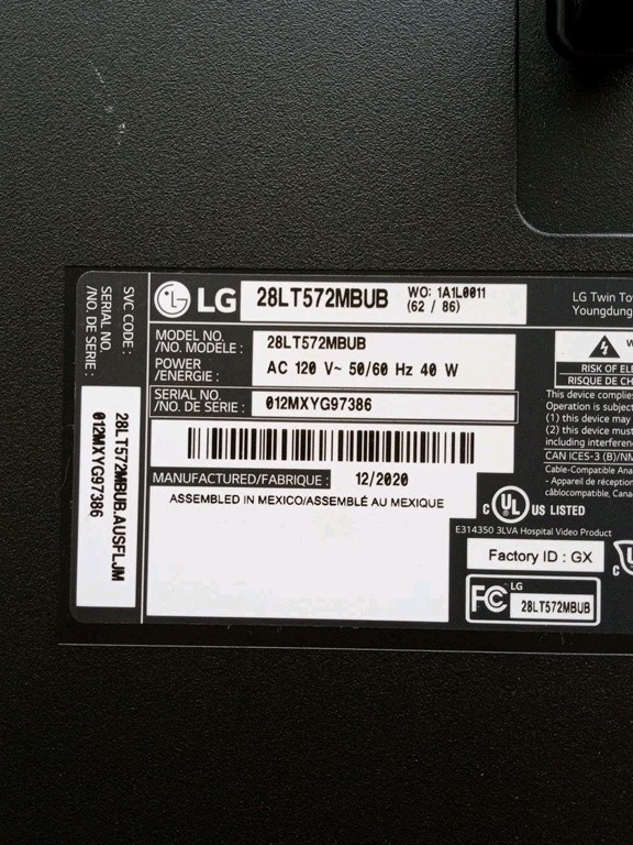 LG 28” LT572M Series Pro:Centric TV