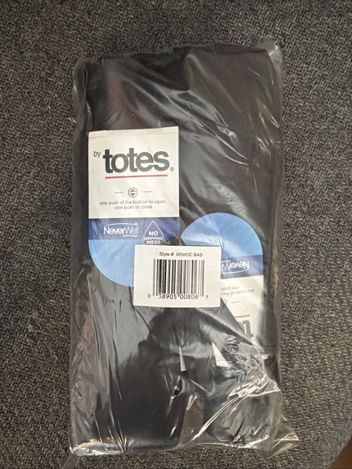 Totes Mini 2 Pack Neverwet Technology Umbrella Black Coverage New