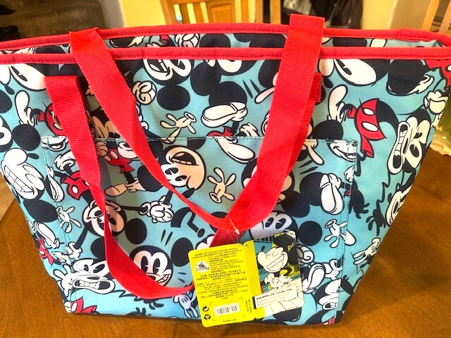 Disney Mickey Mouse Beach Insulated Zip Cooler Tote Bag with Front Pocket - NEW