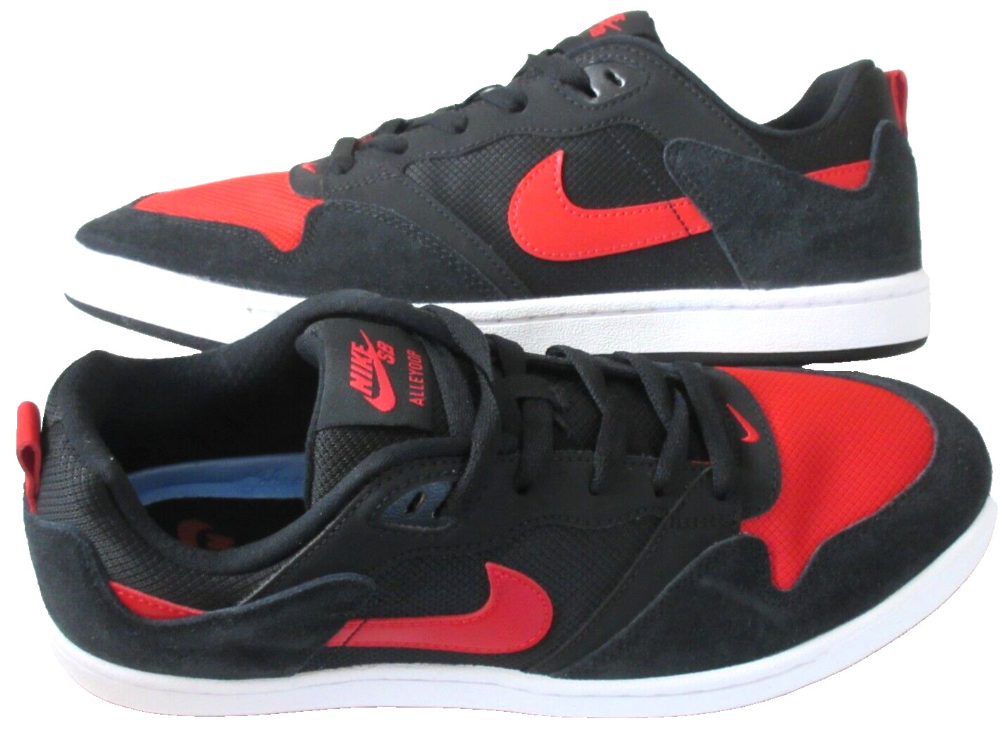 Nike Men's SB Alleyoop Skate Shoes Black University red White Size 12 NIB
