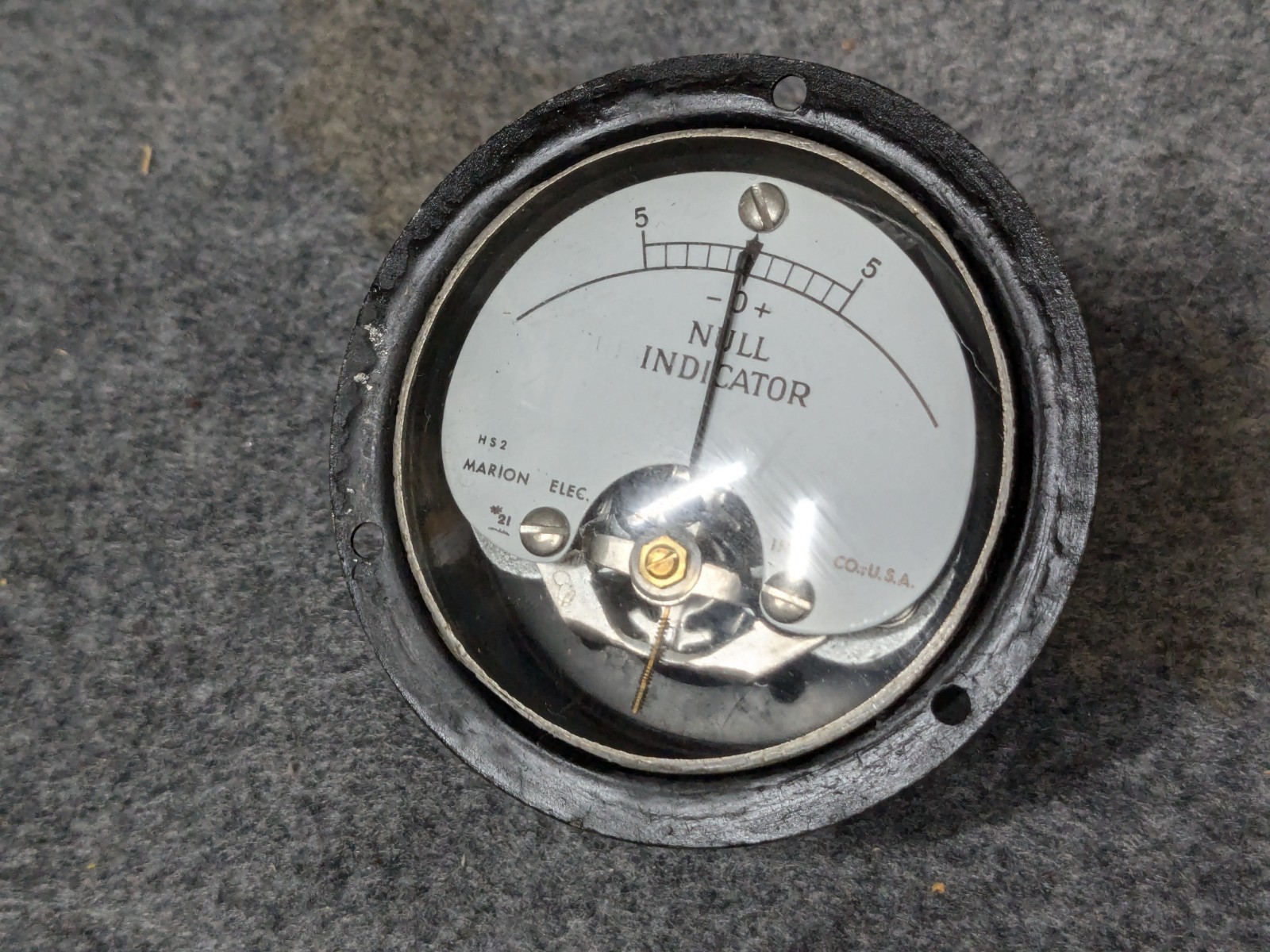 Marion Instruments Division Null Indicator Panel Meter -5 to +5, #21 HS2