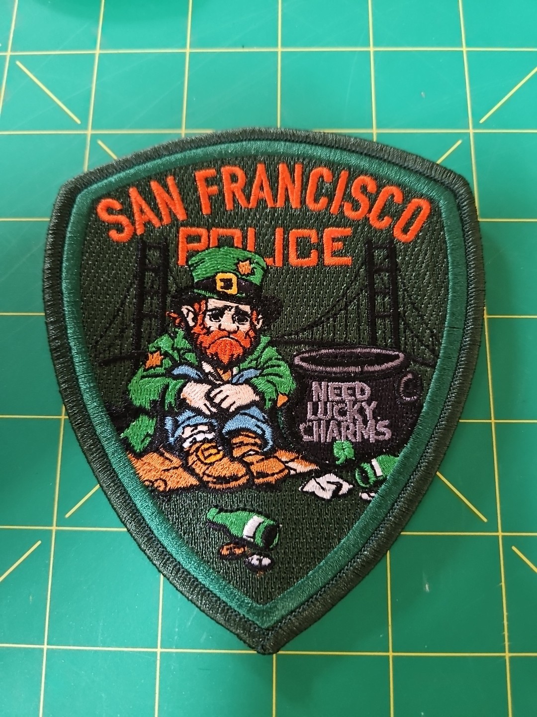 San Francisco CA Police 2026 Saint Patrick's Day Patch SFPD "Need Lucky Charms"