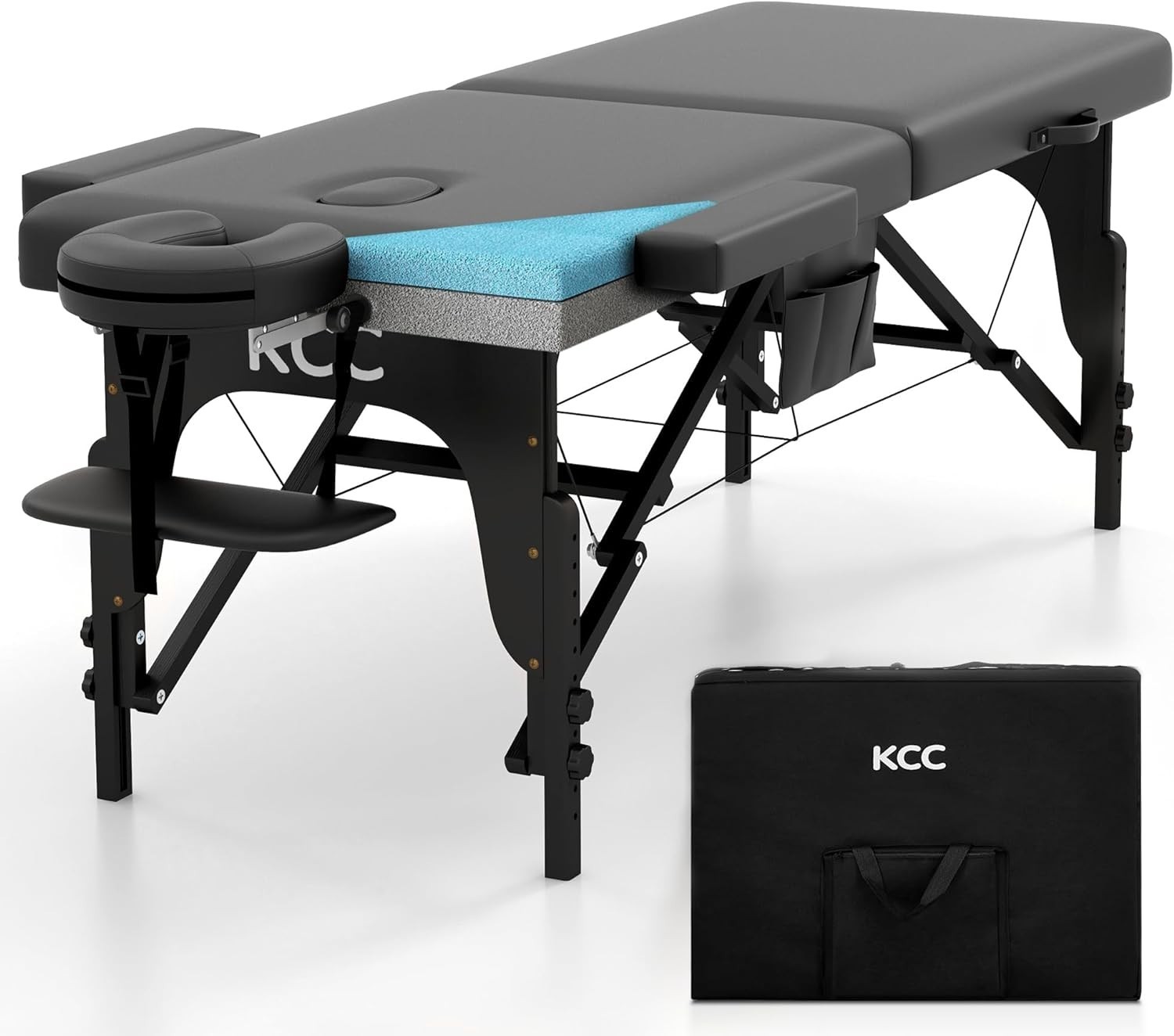 Comfortable & Portable 84" Memory Foam Massage Table with Accessories Included