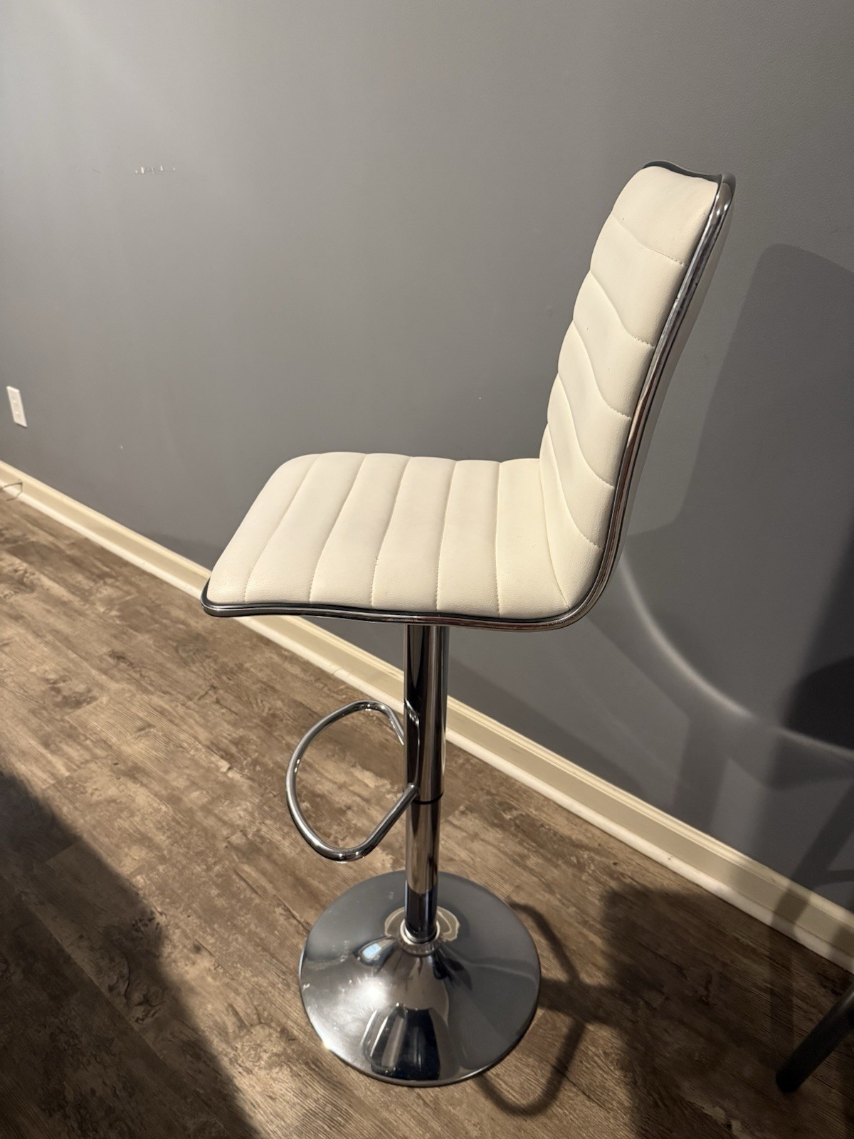 White Adjustable Height Bar Stools