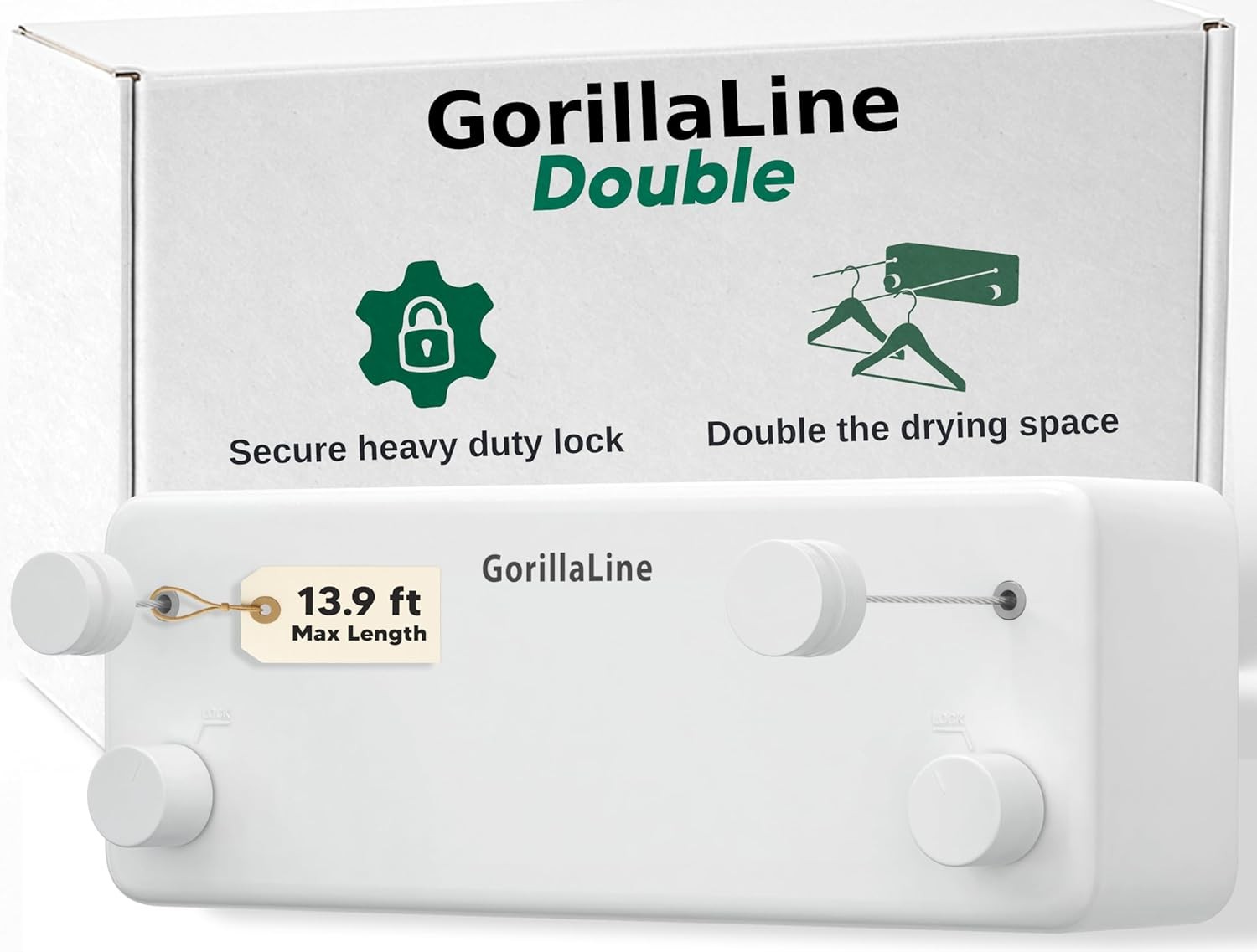Retractable Clothesline Indoor Outdoor Clothes Line - Heavy Duty Clothes Drying