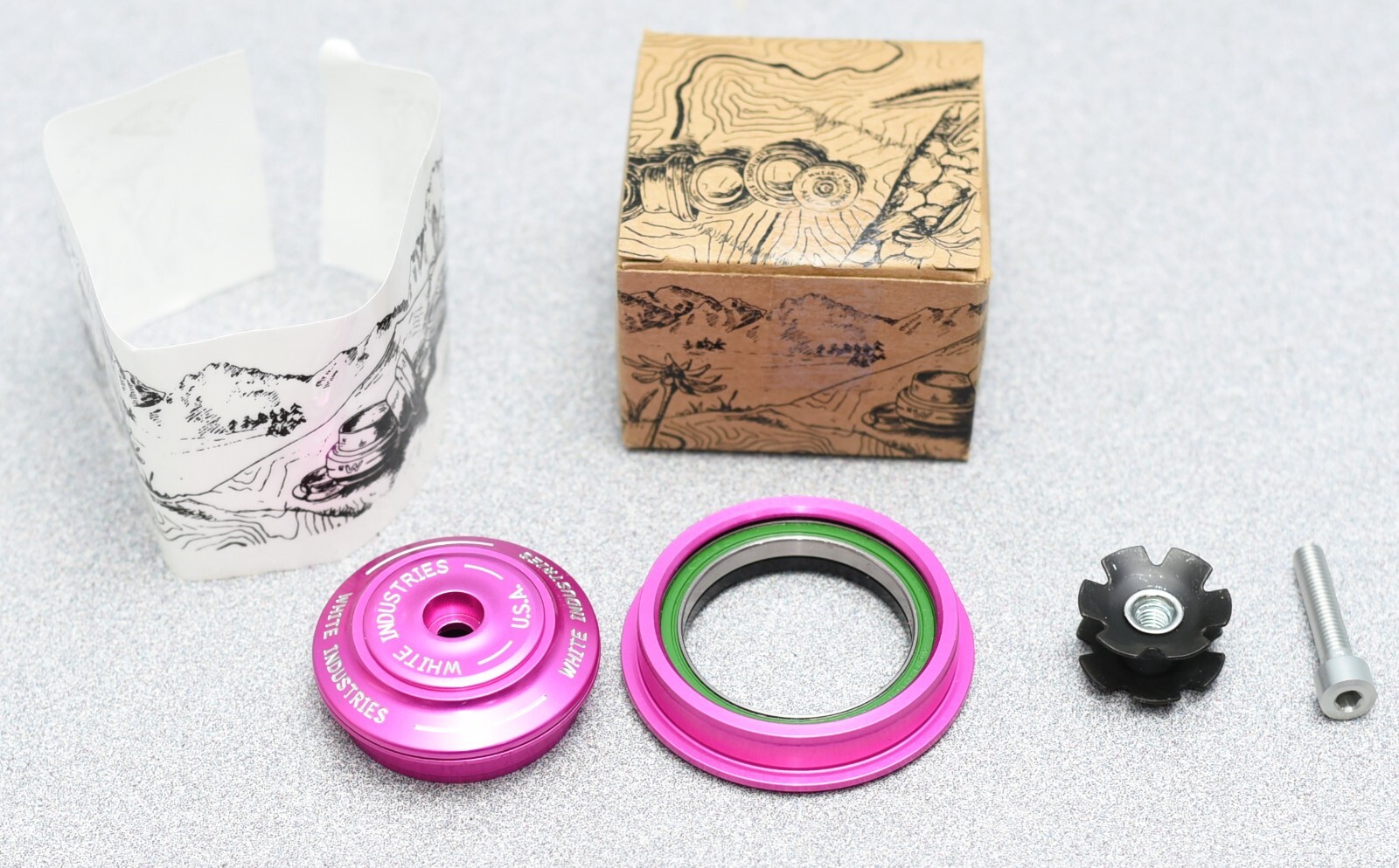 WHITE INDUSTRIES HEADSET, ZS44/ZS56, Tapered, Zero Stack, PINK! NEW