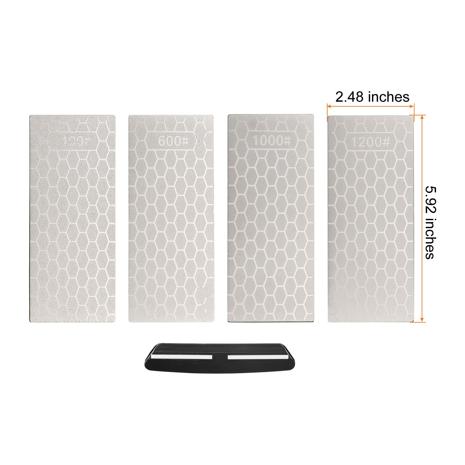 5pcs Diamond Sharpening Stone Set 200/400/600/1000 Grit with Angle Guide