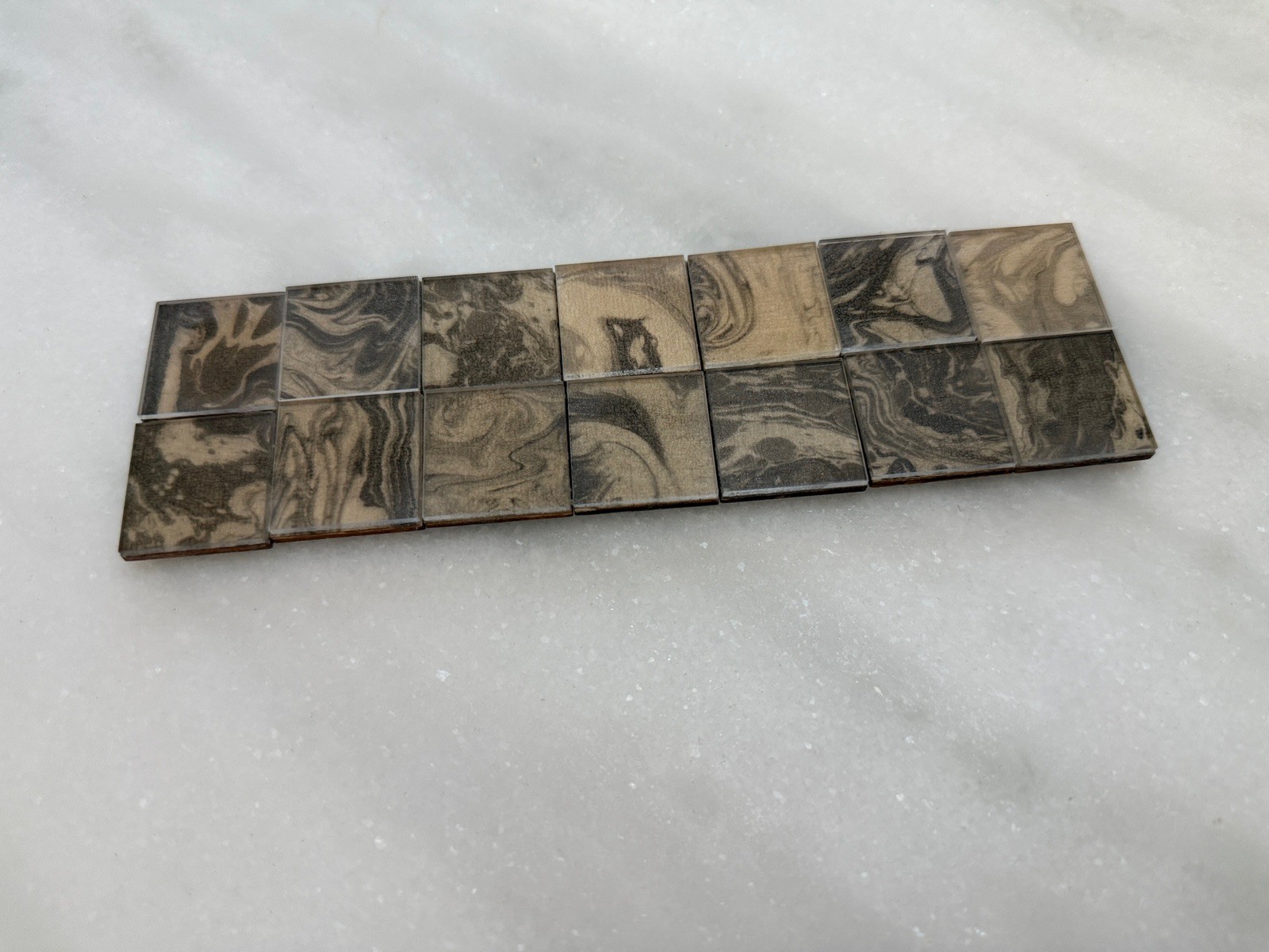 Custom Handmade Ranger Eyes Suminagashi Marbling Hook & Loop 14 Ct