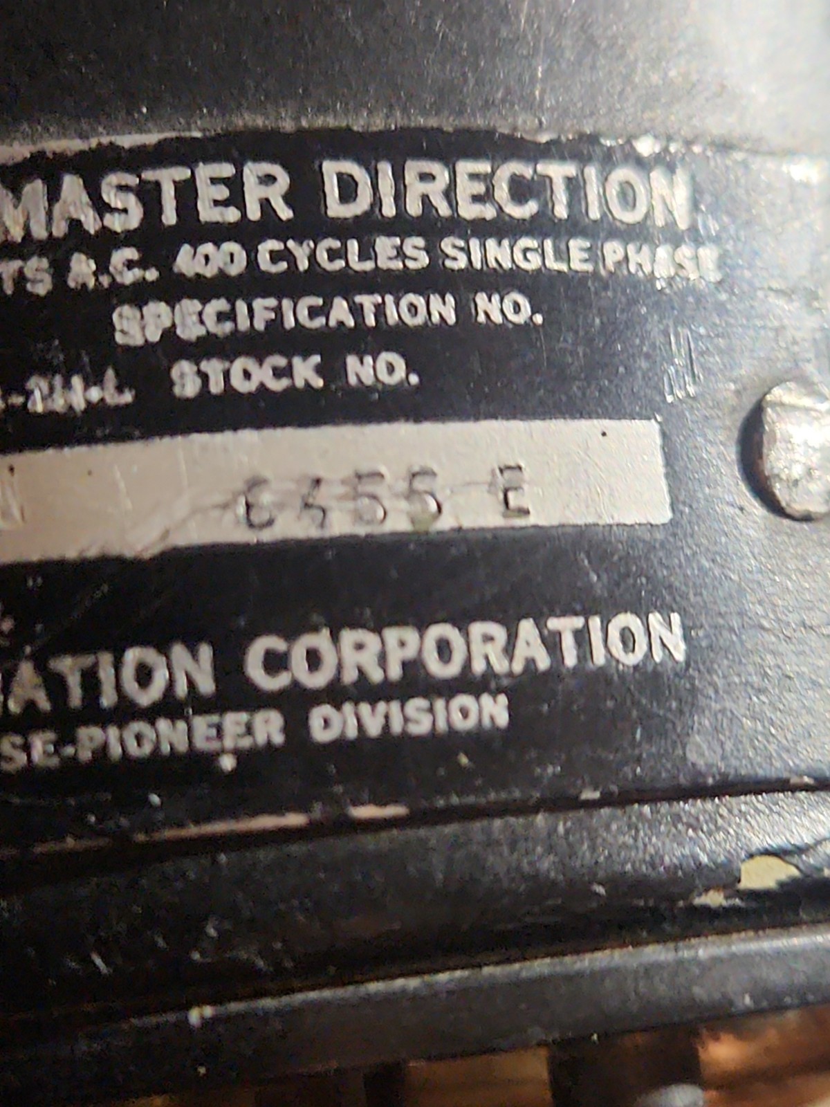 Vintage Bendix Eclipse-Pioneer Master Direction Indicator Part 12013-2H-L