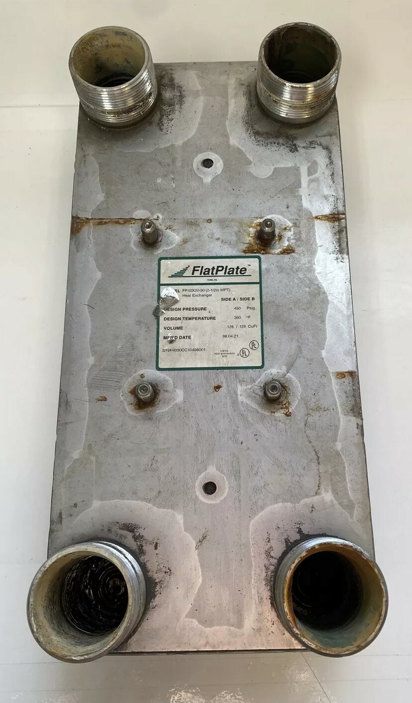 PREOWNED FLATPLATE HEAT EXCHANGER FP10X20-30 (2-1/2" MPT) 450 PSI