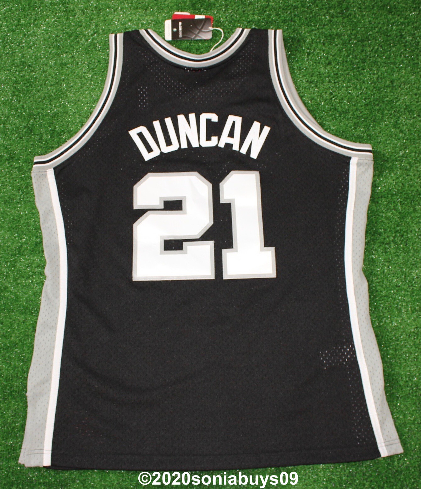 Nike Men's DUNCAN NBA M&N San Antonio Spurs Basketball Swingman Jersey, Black,XL