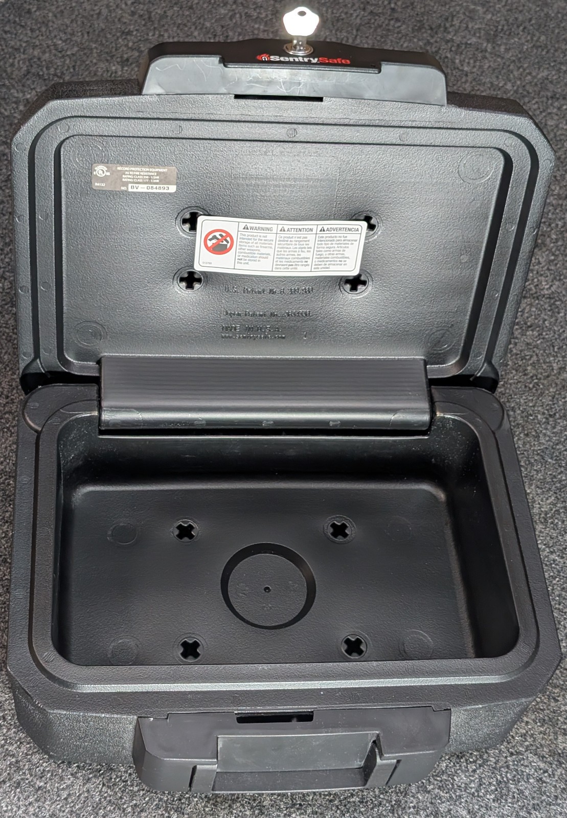SentrySafe Fire-Resistant Box Safe with Key Lock - Black