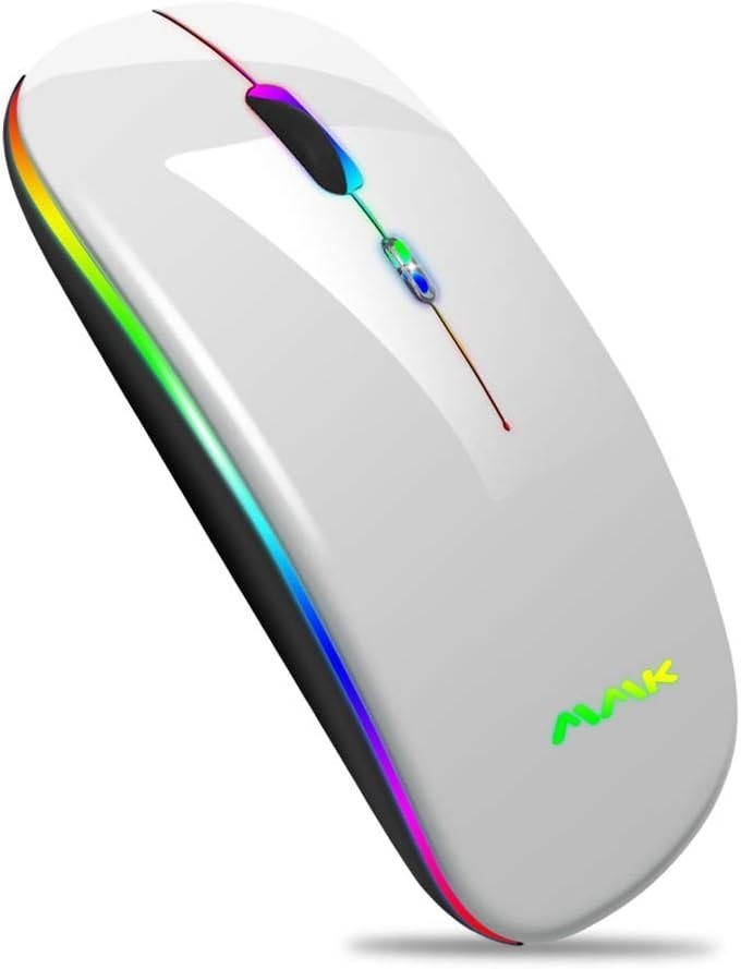 Wireless Bluetooth Mouse for Laptop, Rechargeable Mouse 2.4G USB Optical Wire...