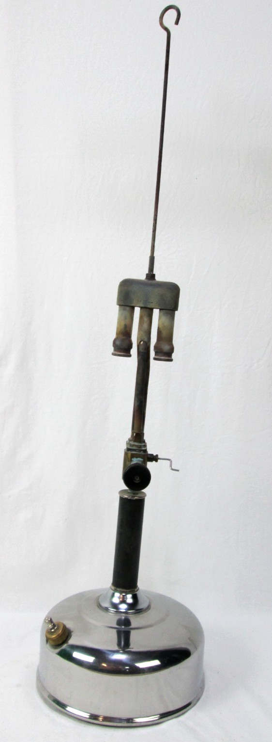 Leacock  Coleman  Amish Hanging Gas  Lamp  Model  107  Stainless  Steel UNTESTED