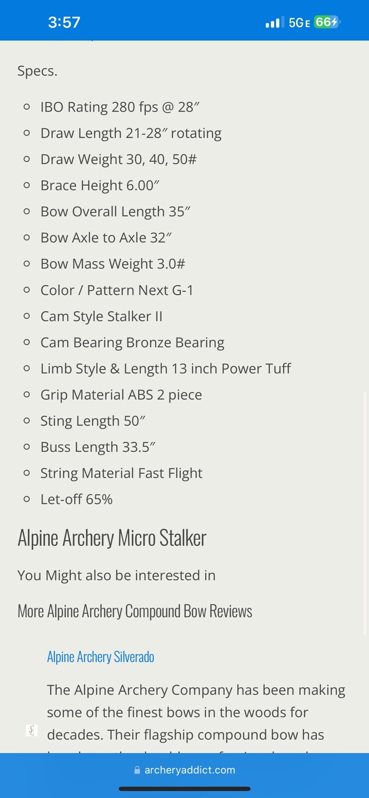 Alpine Micro | Alpine Archery Compound Bow Sight Quiver Rest Stabilizer 50lb