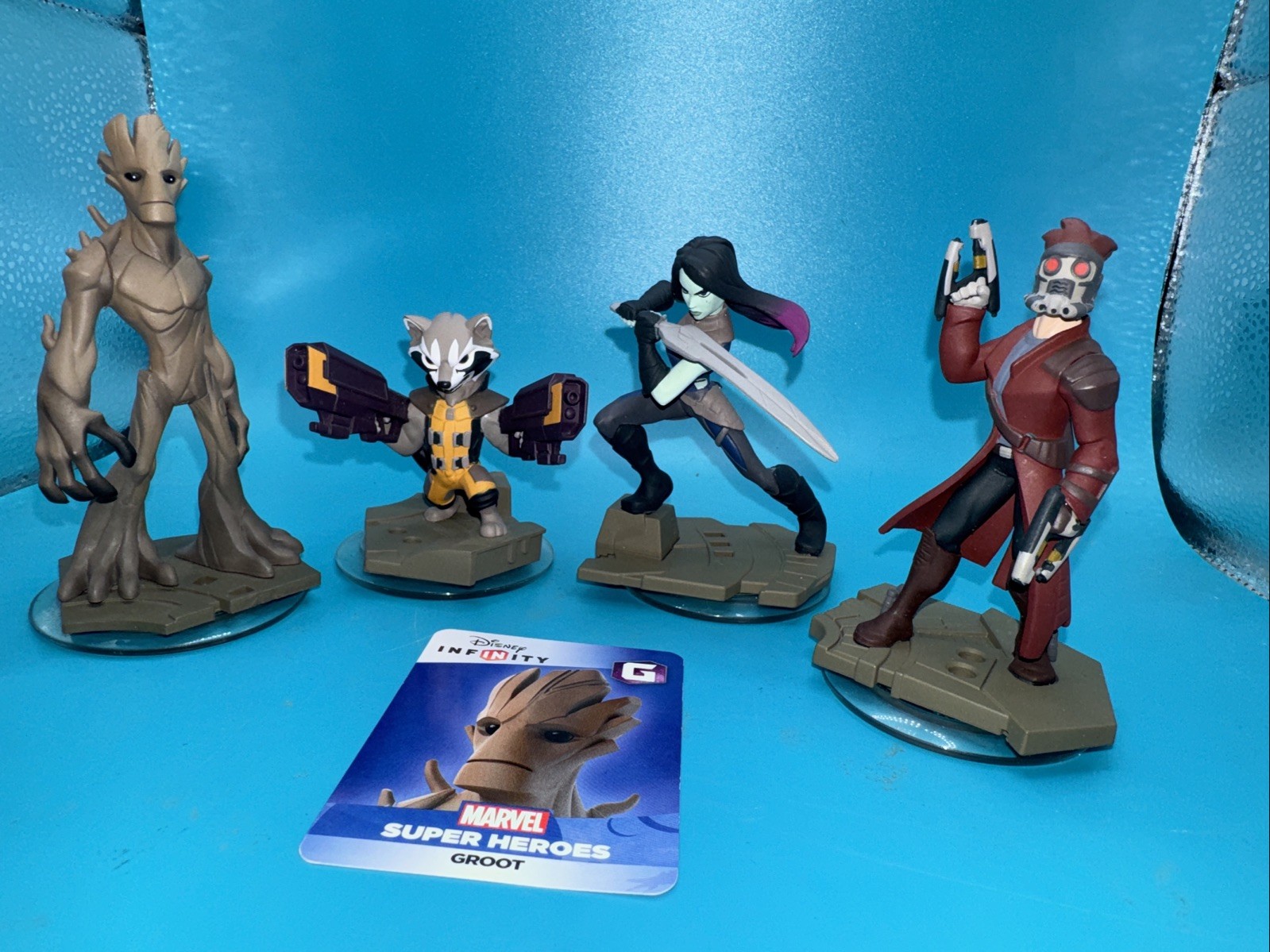 Lot 4 Disney Infinity Marvel Figure Toys Life Groot Starlord Camera Ratchet GOTG