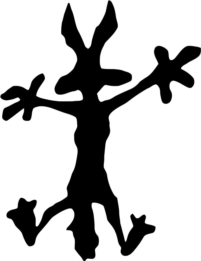 Wile E Coyote Hitting Wall Vinyl Decal Splat Wiley Bumper Sticker Looney Tunes