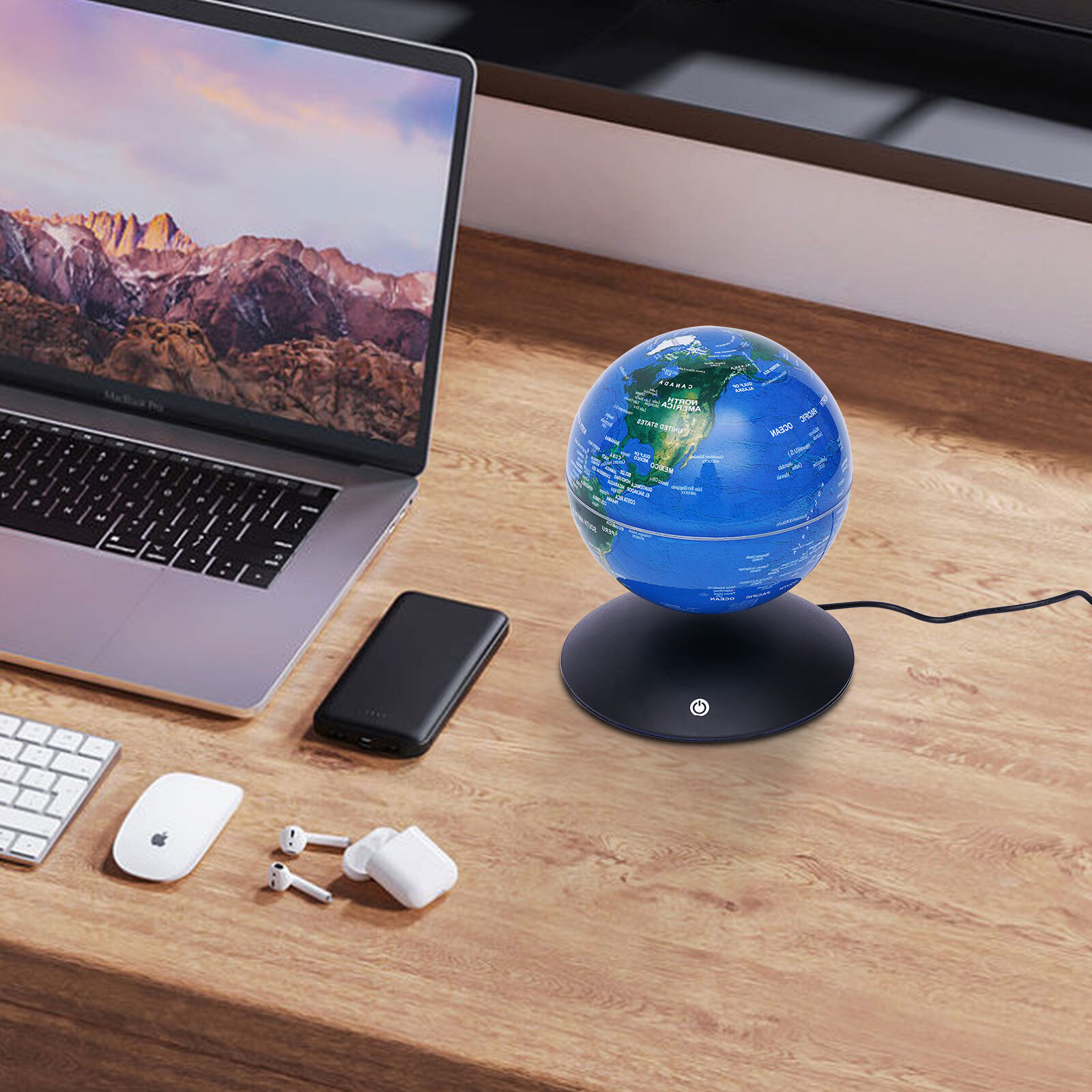 Magnetic Levitation Floating Globe Light LED World Map Rotating Night Lamp NEW
