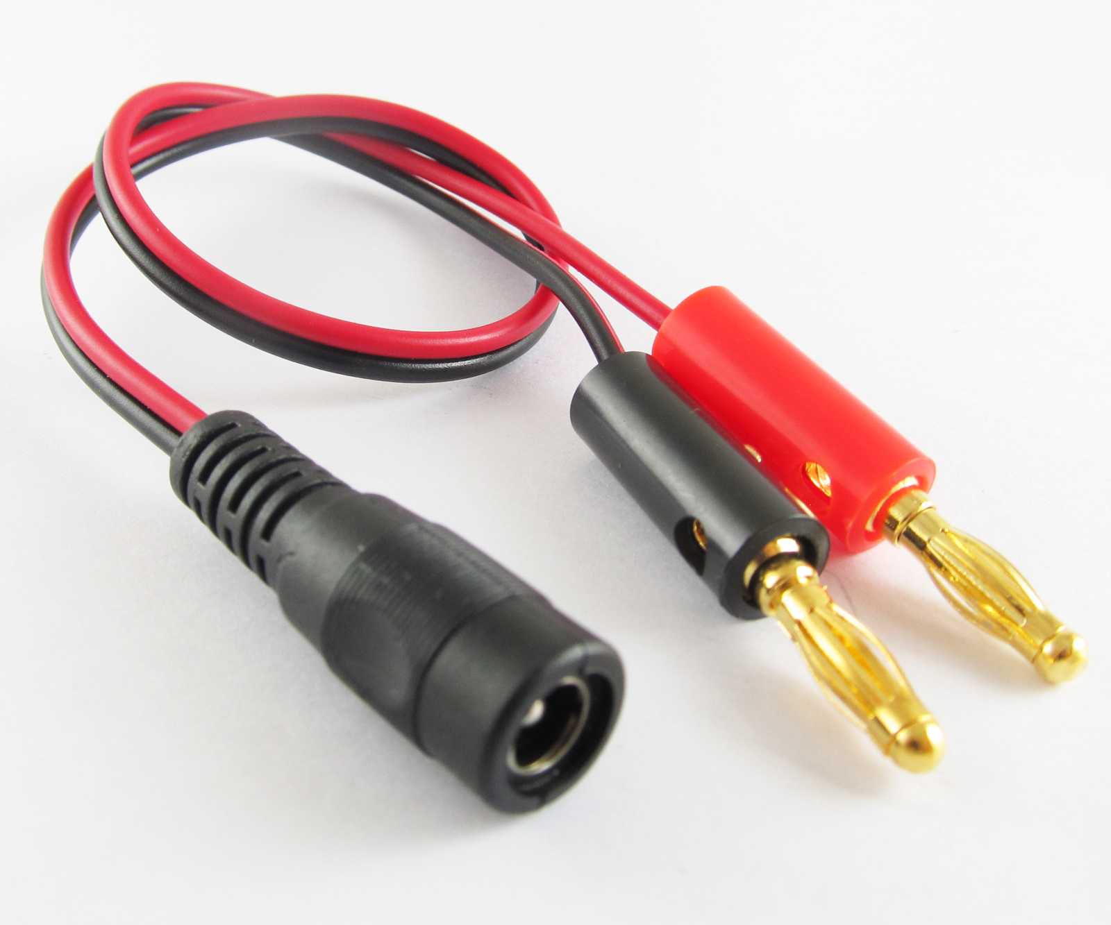 1 set 30cm/1Ft Gold Plated 4mm Banana Plug to 2.1x5.5mm DC Female DC Power Cable