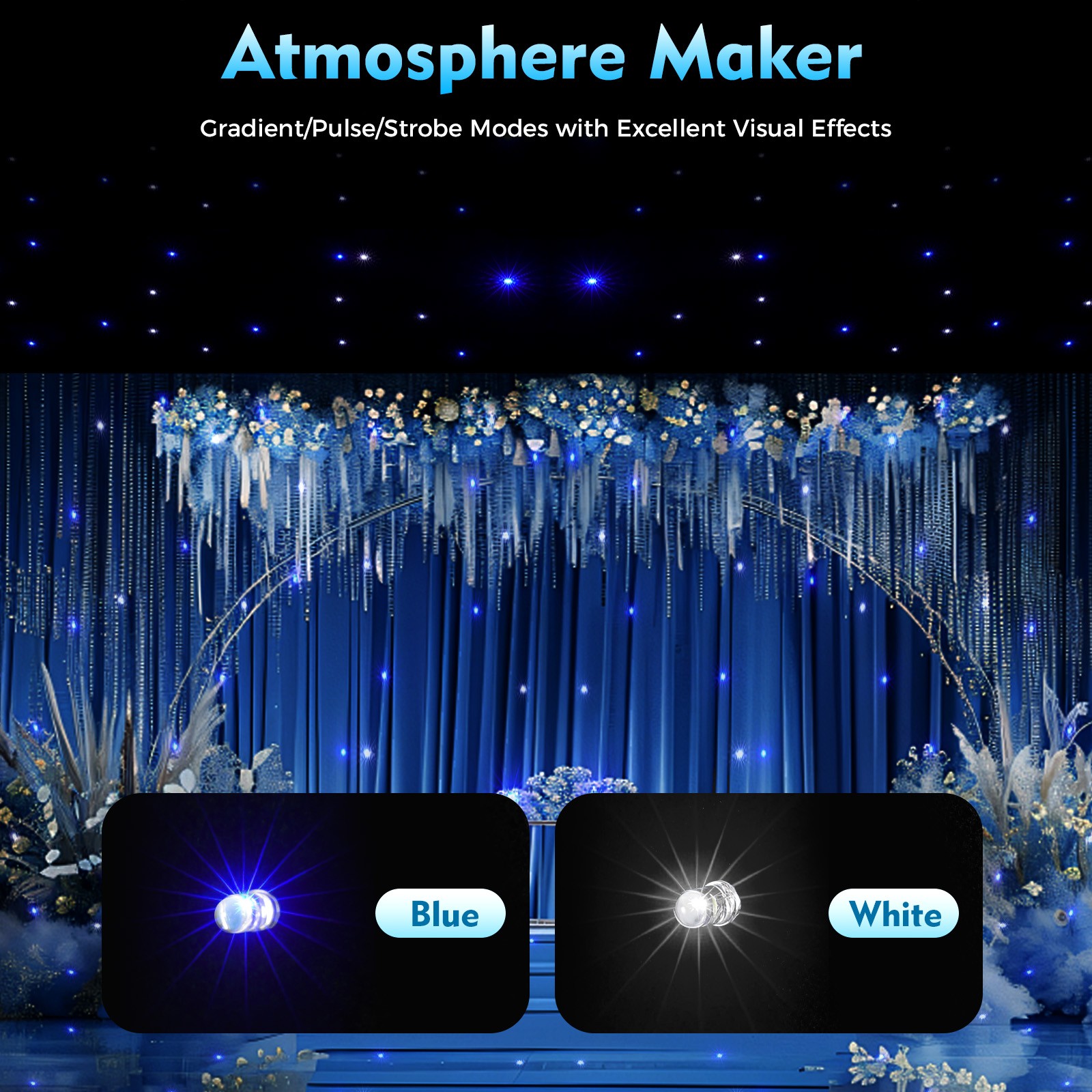 LED Star Stage Backdrop - 20x10FT LED Star Curtain Background Starry Sky DMX512