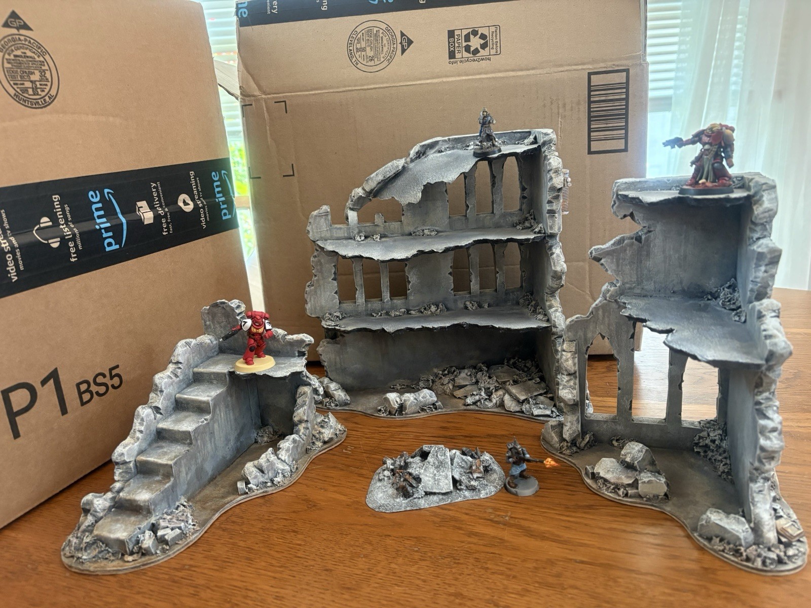 Foam War Gaming Terrain Futuristic Ruins, Well Painted, US Seller, No Minis