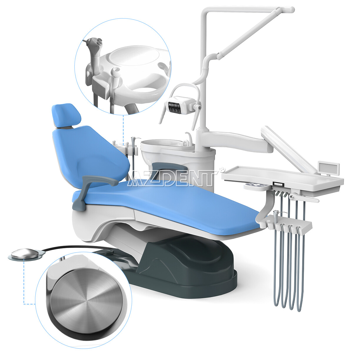 Dental Unit Chair Computer Controlled DC Motor + Stool /Moblie Delivery Unit USA