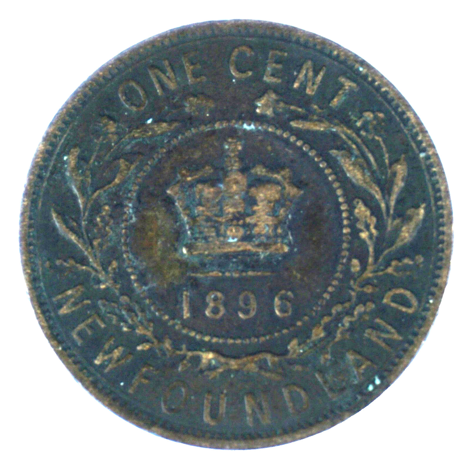 A Queen Victoria Canadian / Canada Newfoundland 1896 One Cent Copper Coin