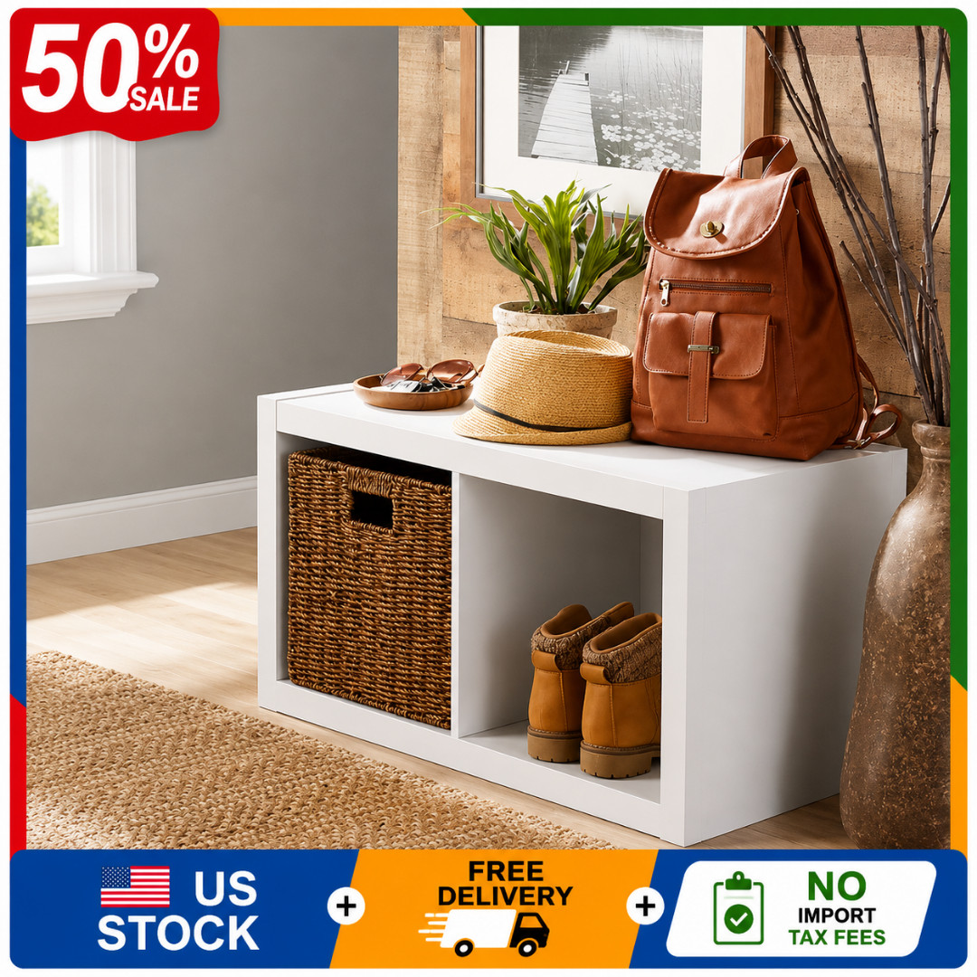 Better Homes and Gardens 2 Cube Storage Organizer, White Texture