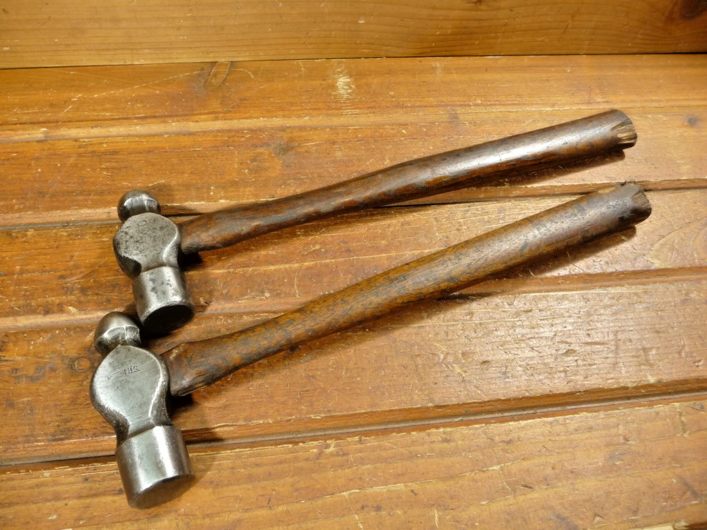 2 Vintage Large Ball Peen Hammers PEXTO & PLUMB U.S.