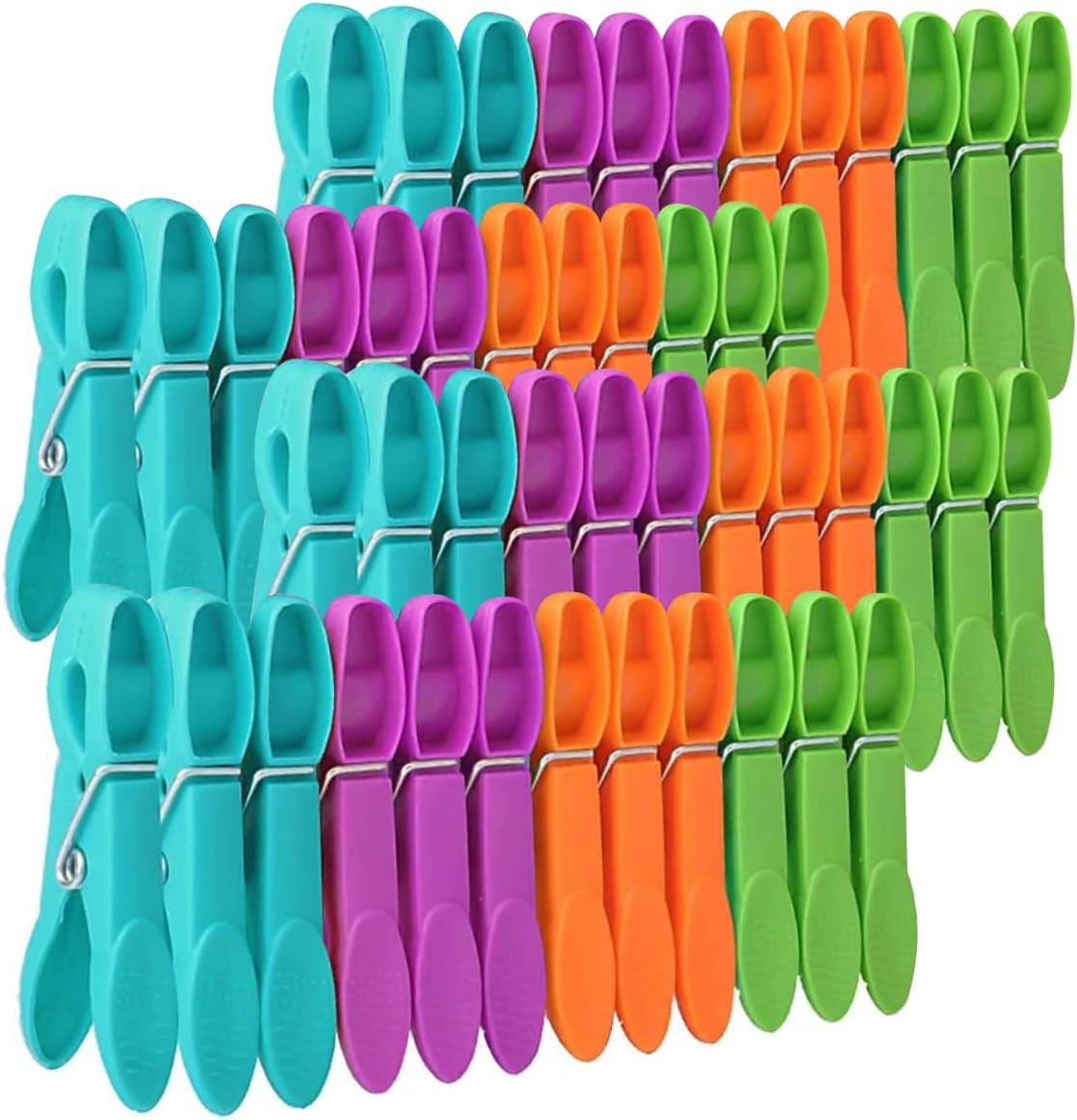 48 PCS Colored Plastic ClothespinsHeavy Duty Clothes Pins with Springs