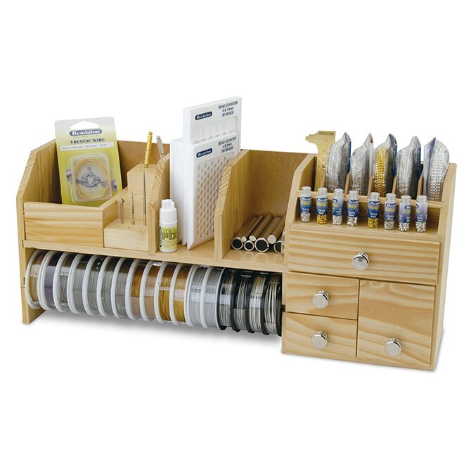 Wooden Tabletop Workbench by Beadalon, Keep Tools & Supplies Organized  NEW