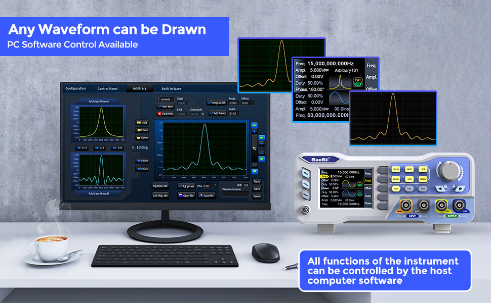 60MHz Dual Channel Signal Source Arbitrary Function Signal Generator 275MSa/s