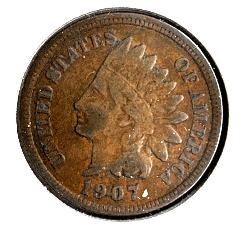 1907 Indian head cent F