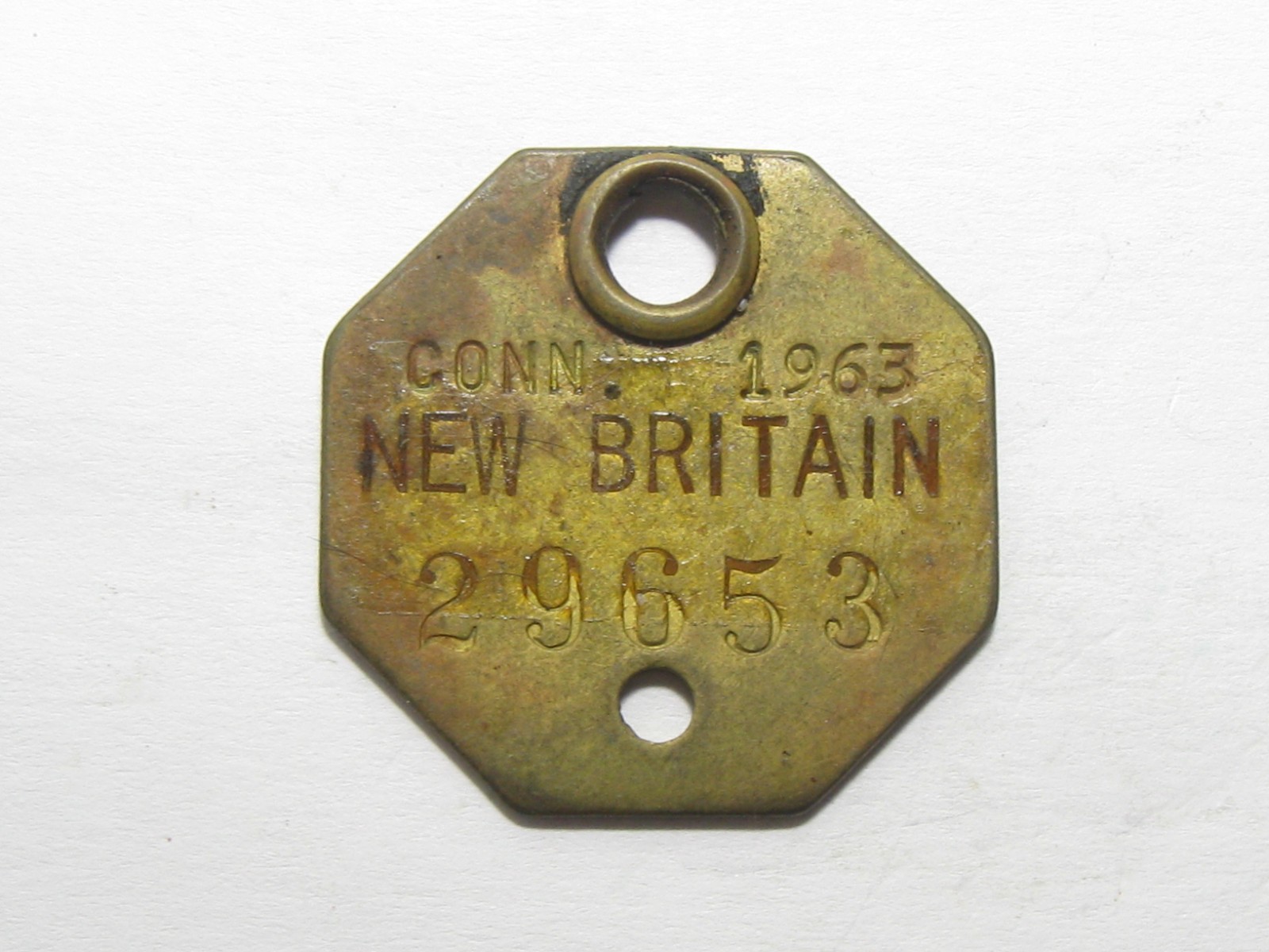 1963 New Britain Connecticut Dog Tax Tag License - #65032