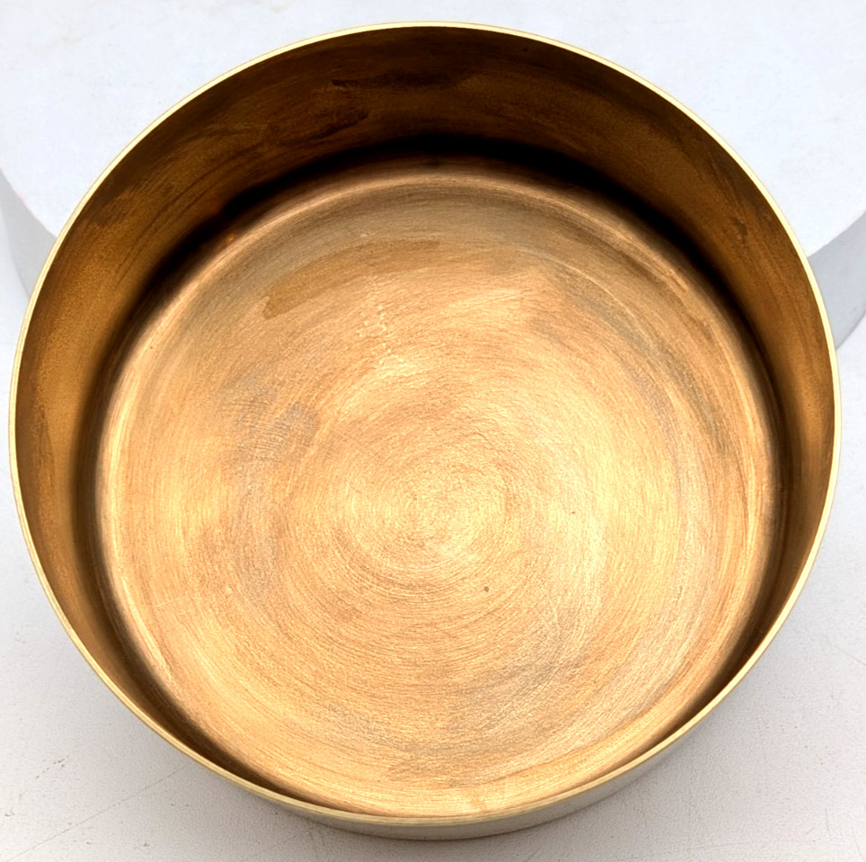 Oneida Brass Trinket Box Black Enamel Lid Birds