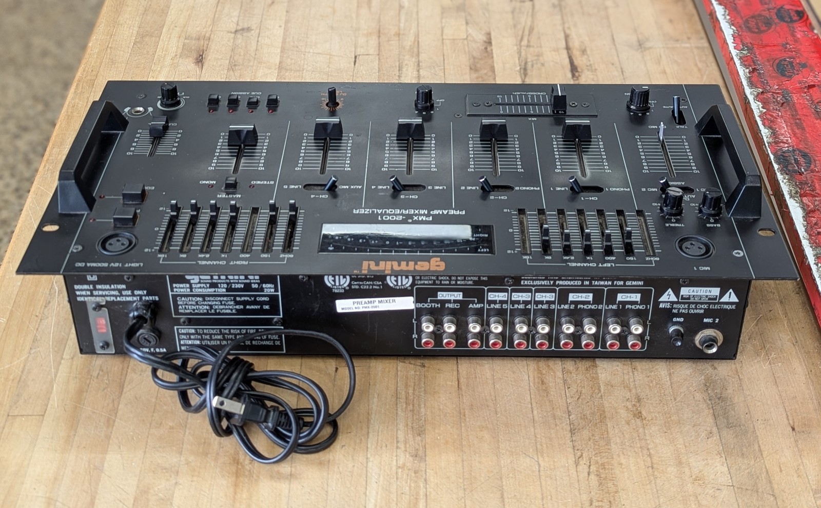 GEMINI PMX-2001 STEREO 4 CHANNEL PRE-AMP DJ PRO MIXER/EQUALIZER