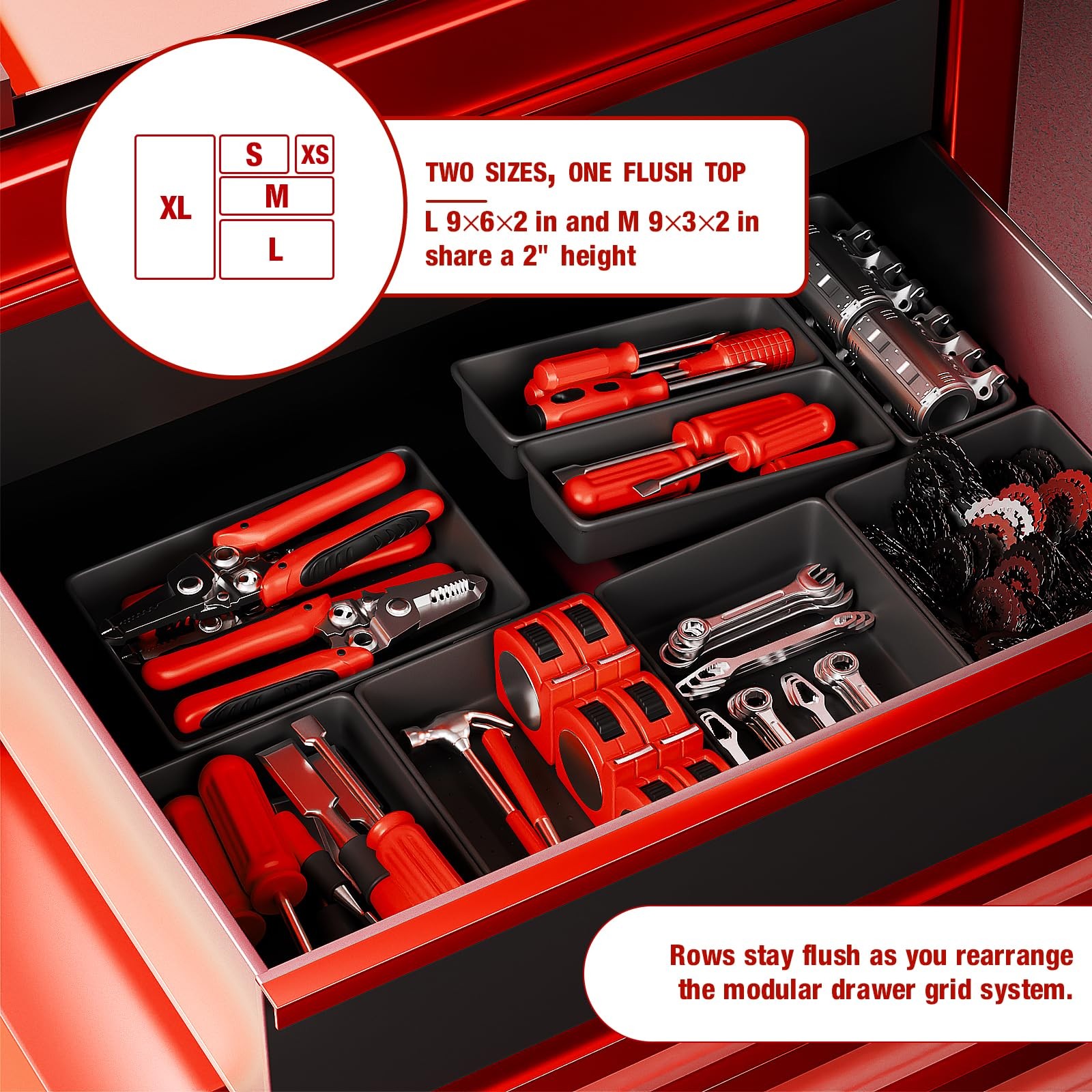 10 PCS Tool Box Drawer Organizer Large Medium Tray Garage Storage Chest