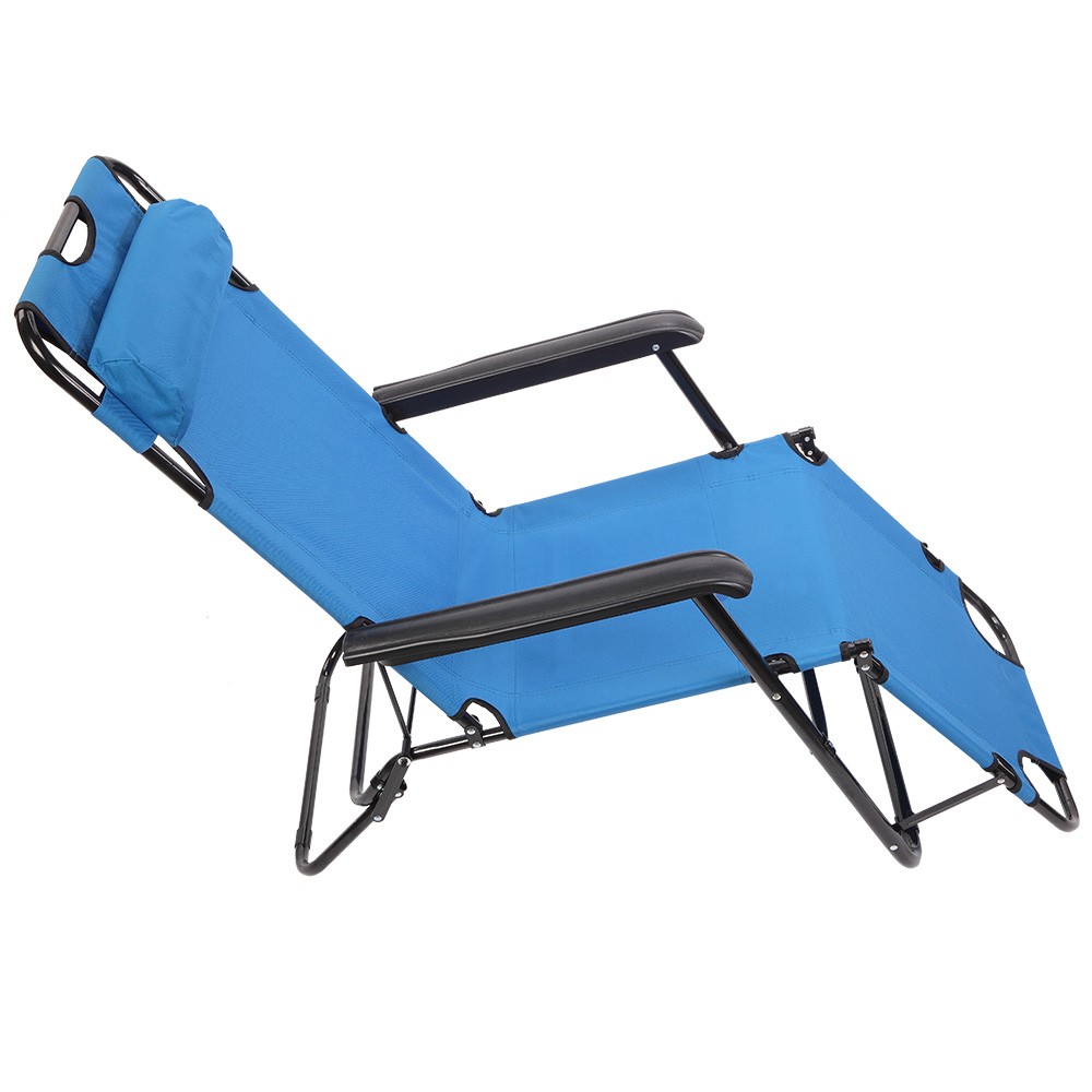 Folding Chaise Lounge Chair for Outdoor, 2-in-1 Portable Tanning Chair
